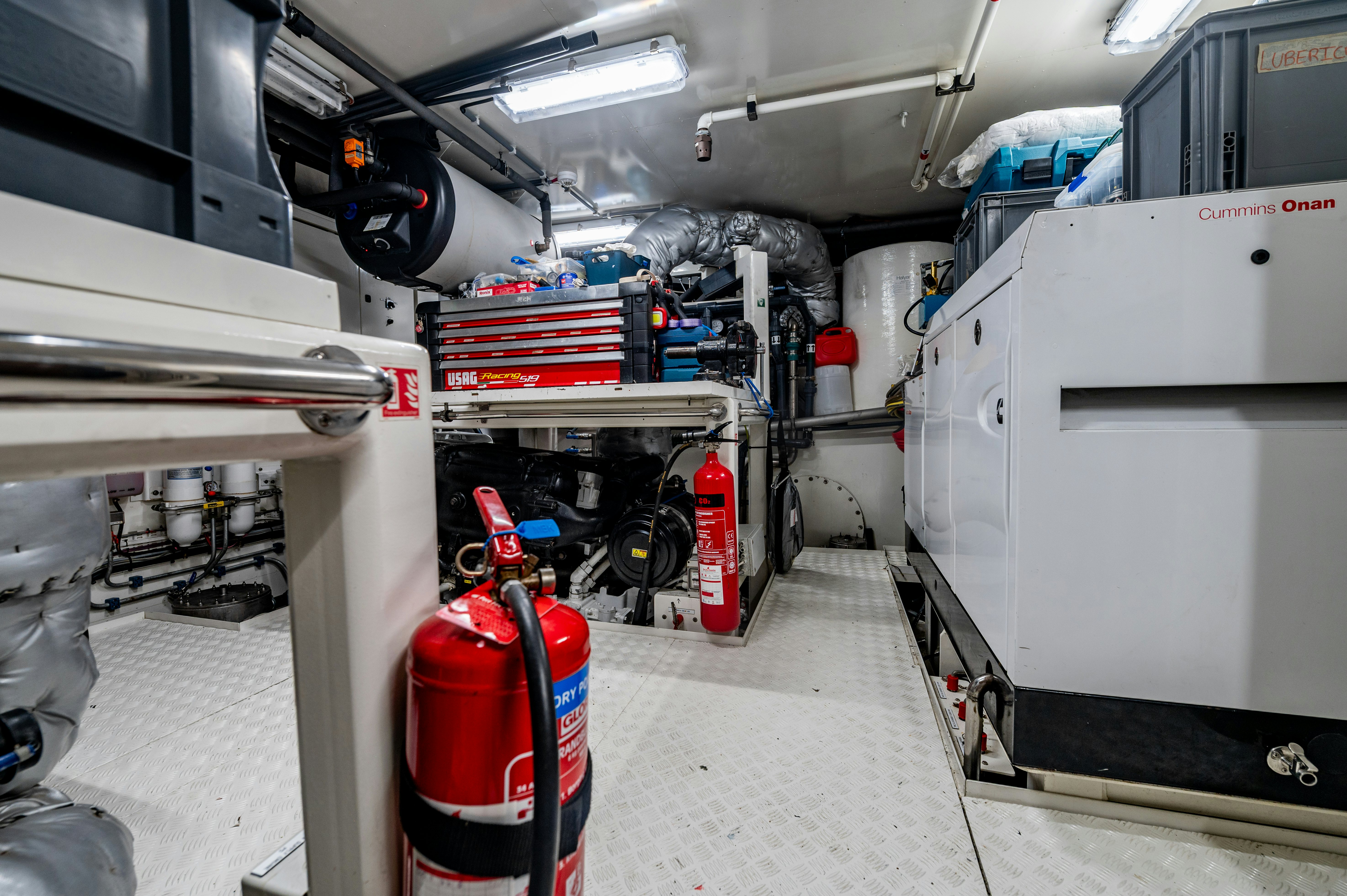 a close-up of a machine aboard FIREFLY Yacht for Sale