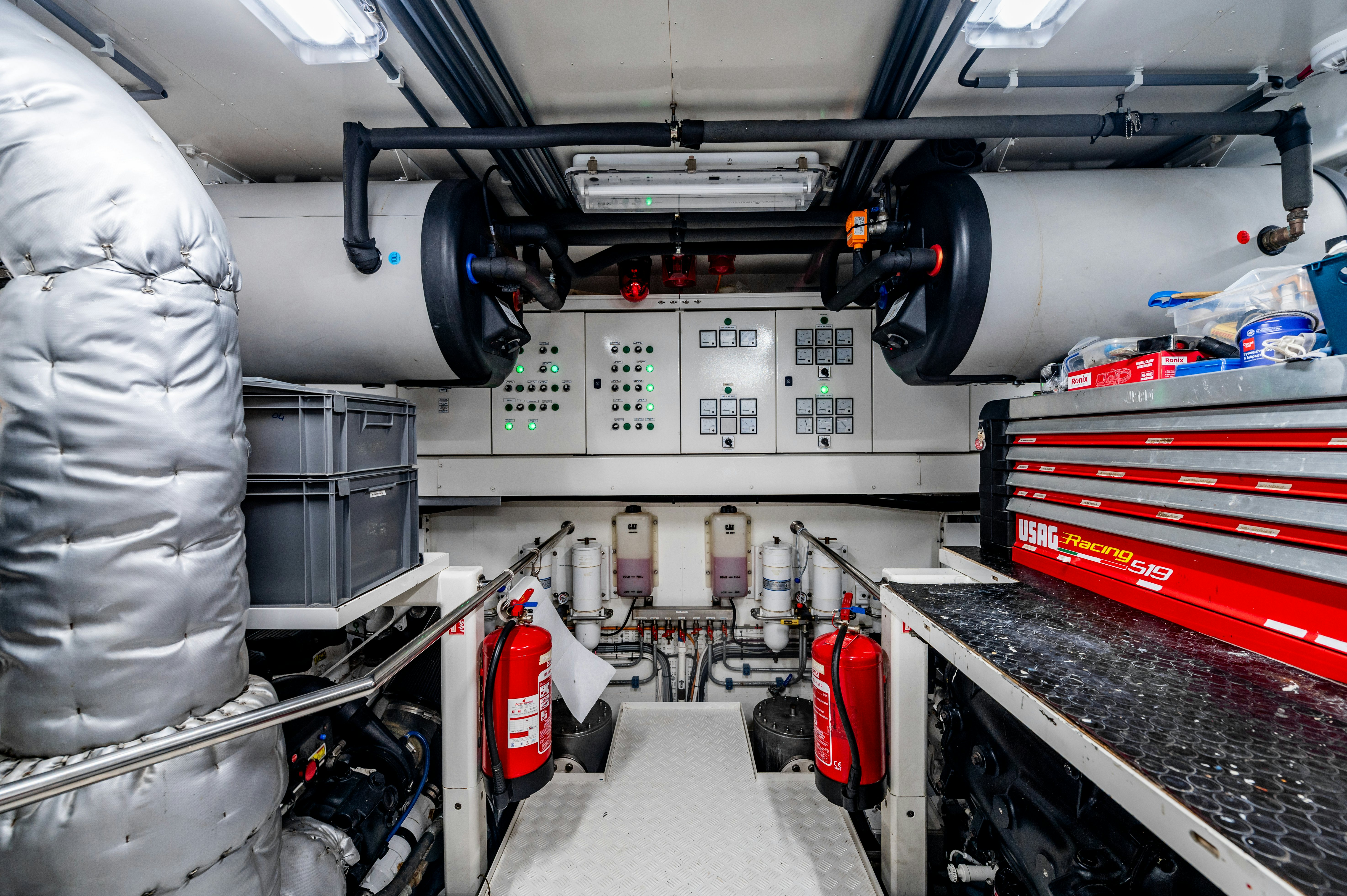 a room with machinery and equipment aboard FIREFLY Yacht for Sale