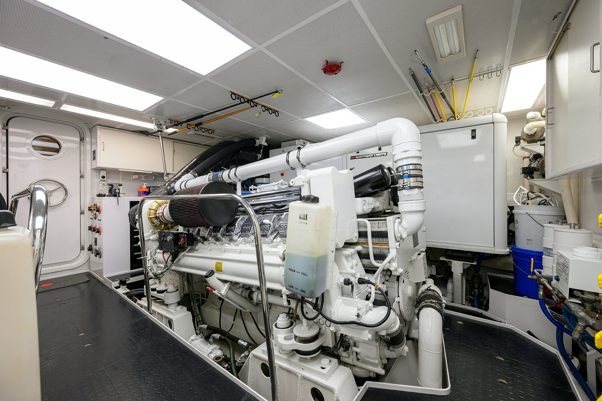a room with machinery aboard EXODUS Yacht for Sale