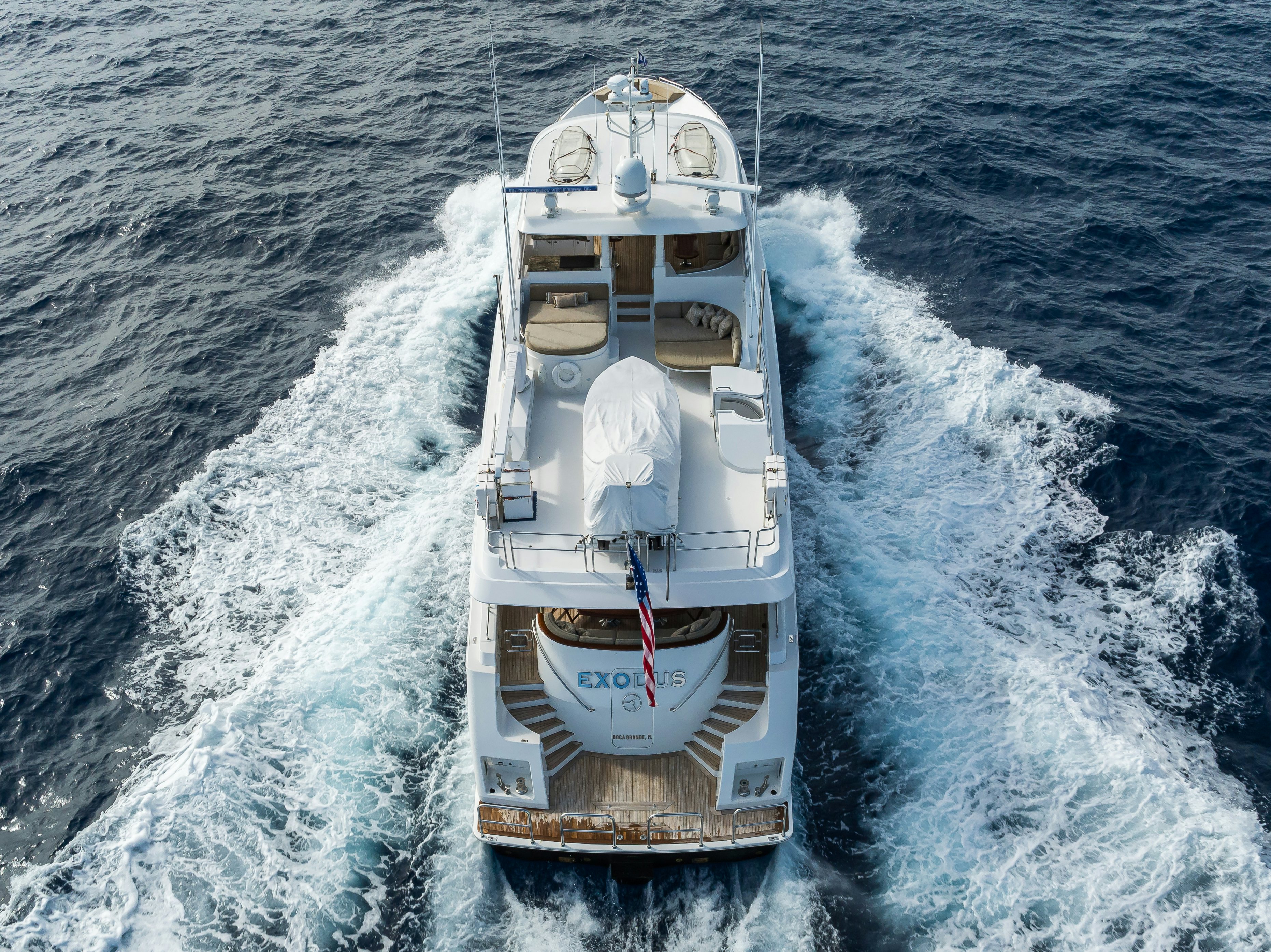 a boat in the water aboard EXODUS Yacht for Sale