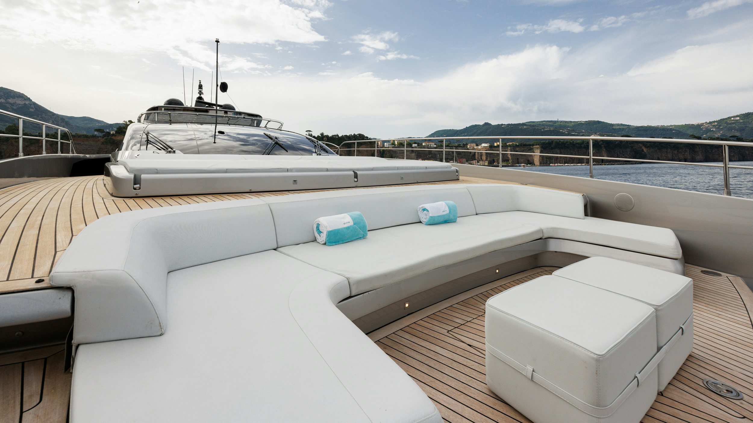 a boat on a deck aboard STILE DI VITA Yacht for Sale