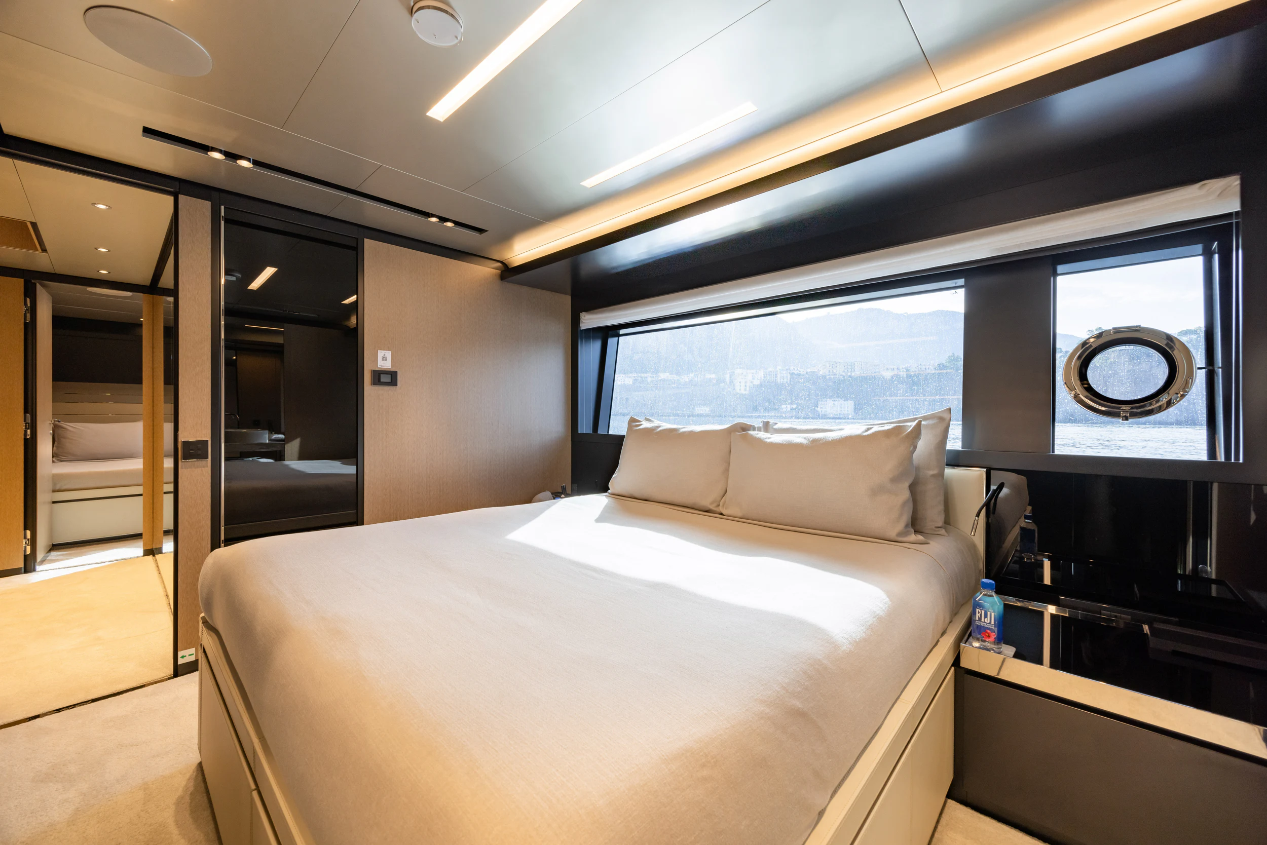 a bed in a room aboard STILE DI VITA Yacht for Charter