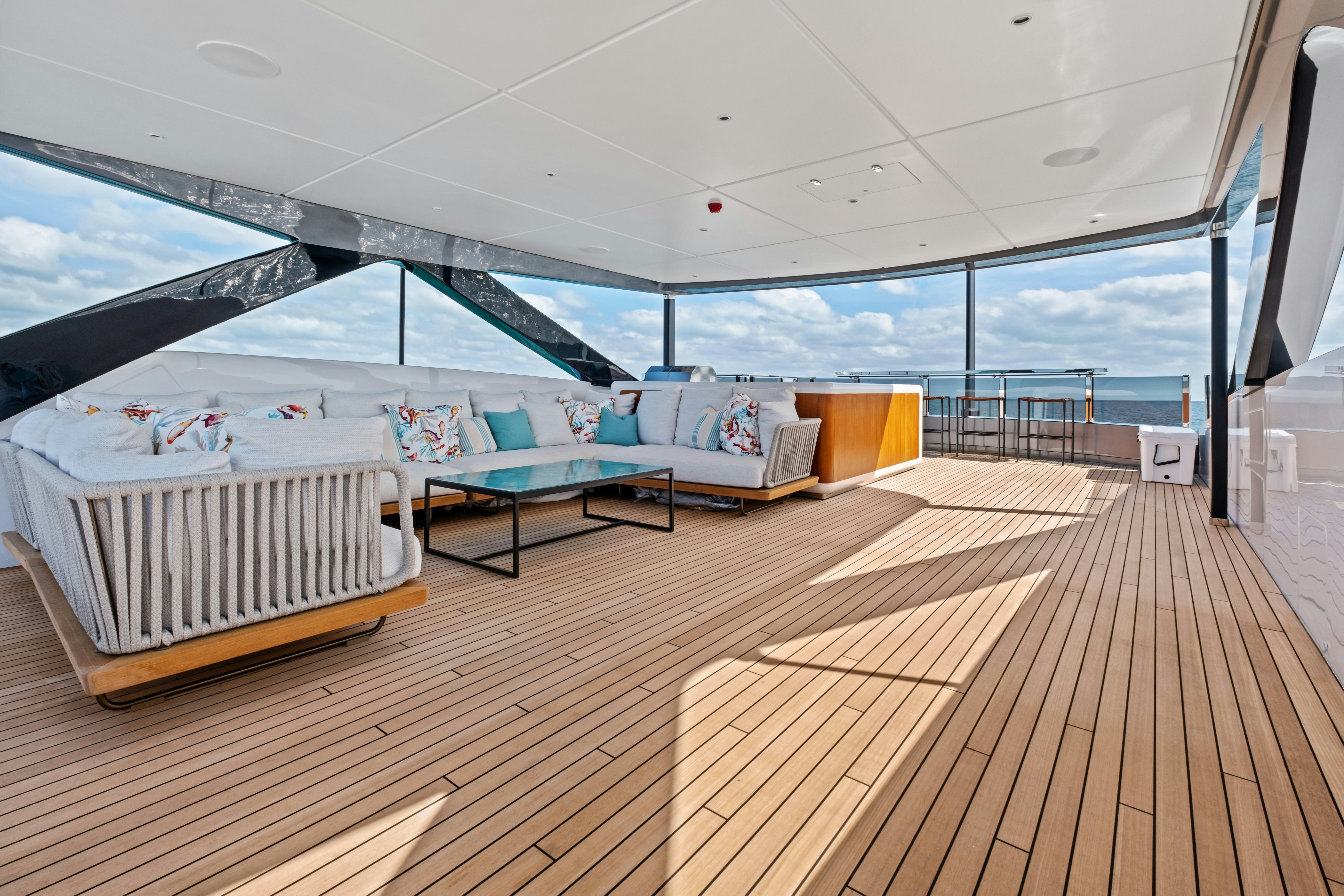 a room with a bed and a table aboard CANOE CANOE Yacht for Charter