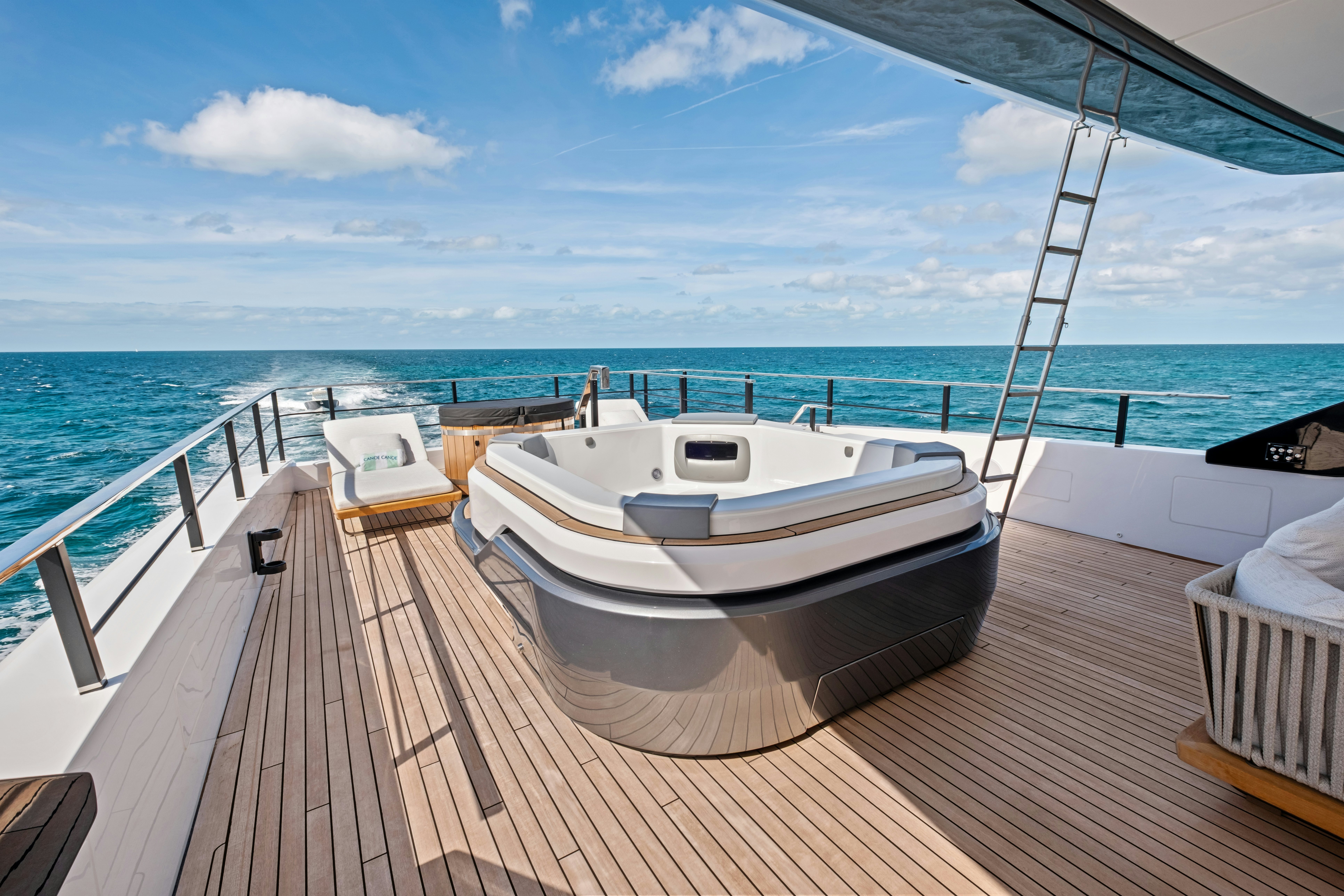 a boat on a dock aboard CANOE CANOE Yacht for Charter