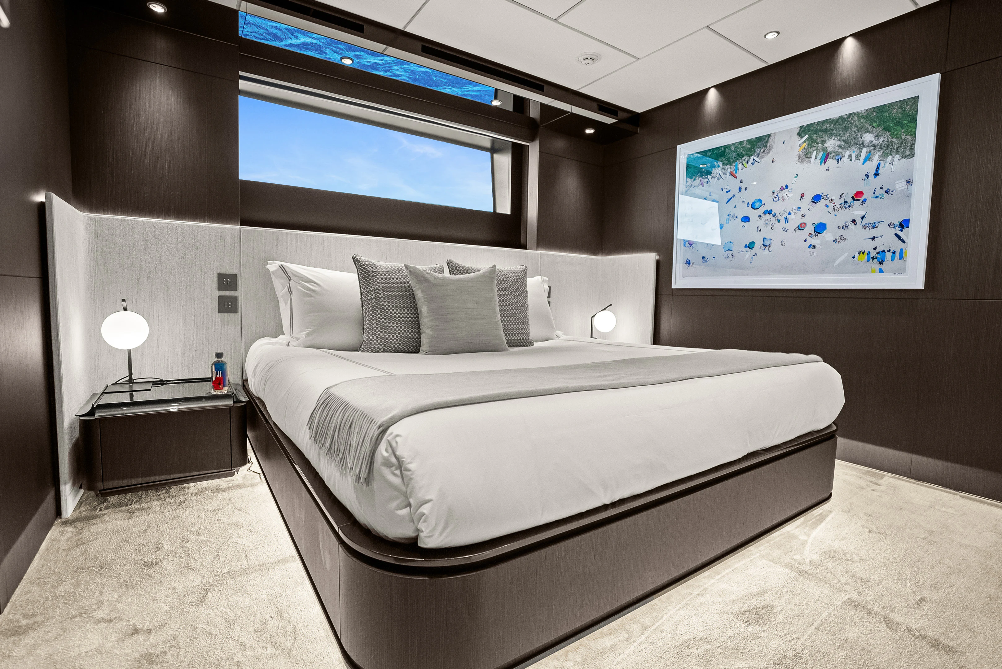a bed in a room aboard CANOE CANOE Yacht for Charter