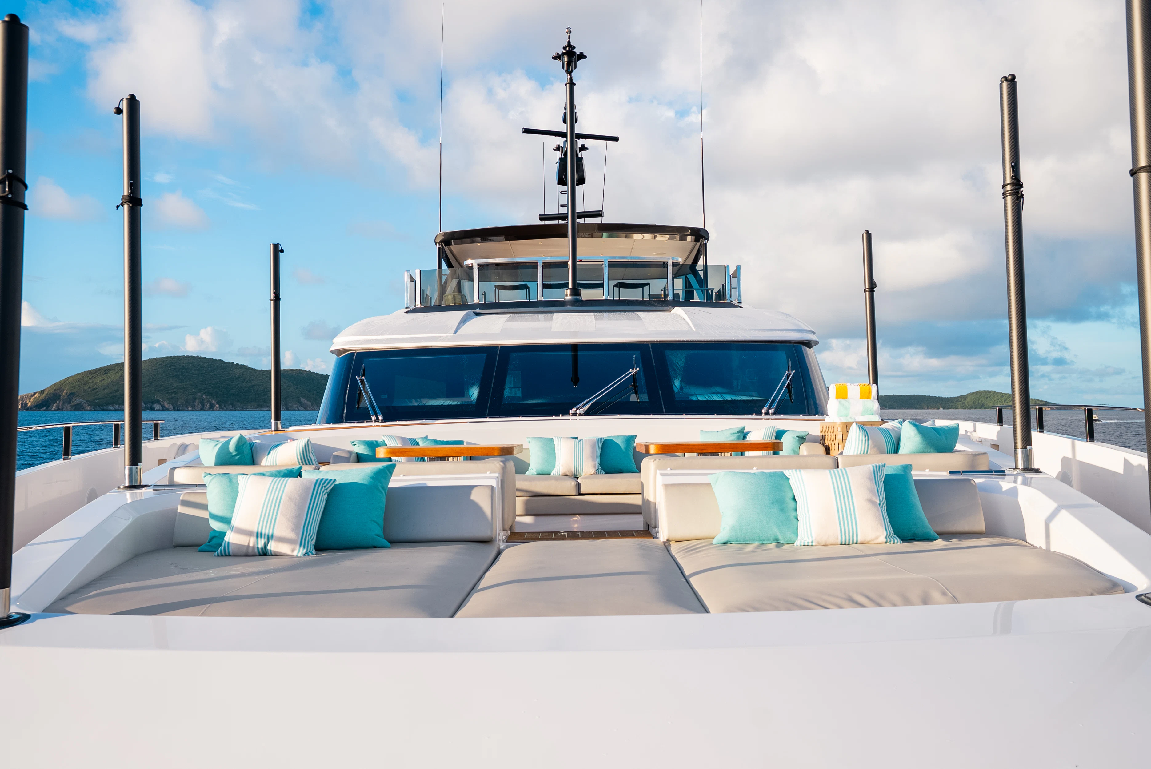 a swimming pool with a boat on it aboard CANOE CANOE Yacht for Charter