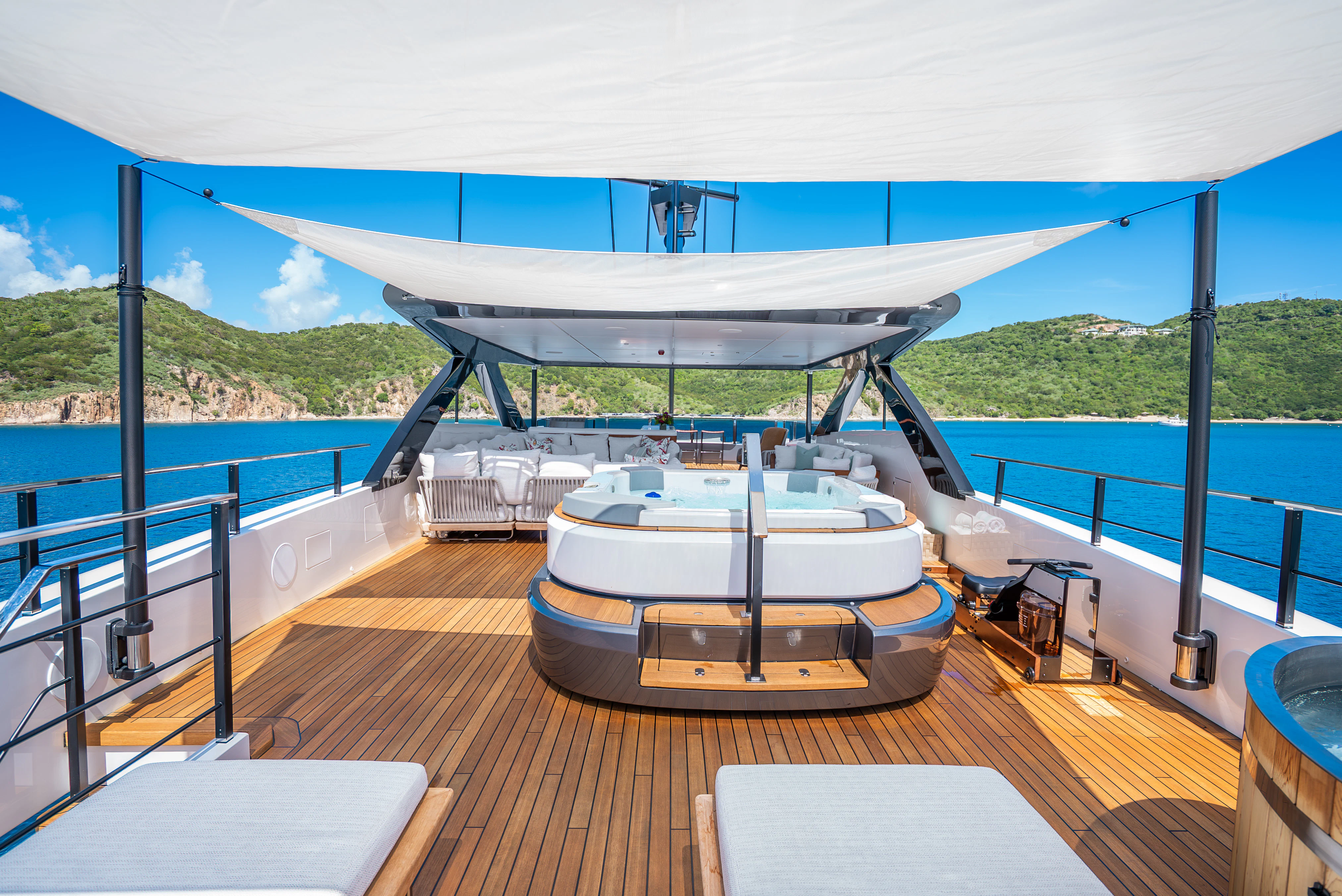 a boat on a deck aboard CANOE CANOE Yacht for Charter