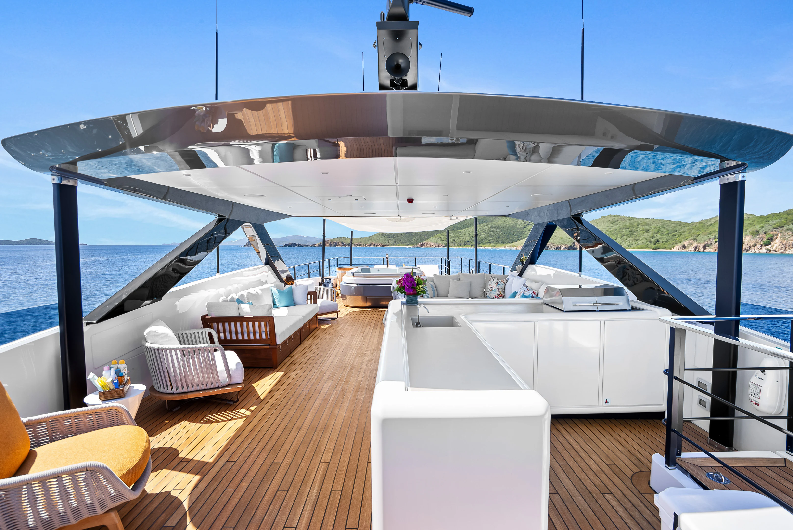 a boat on a deck aboard CANOE CANOE Yacht for Charter