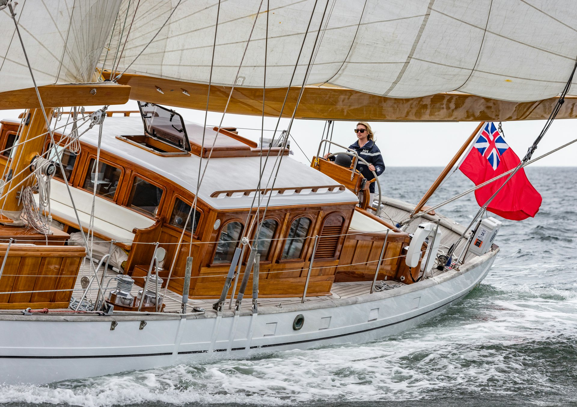 a person on a boat aboard HERMITAGE Yacht for Sale