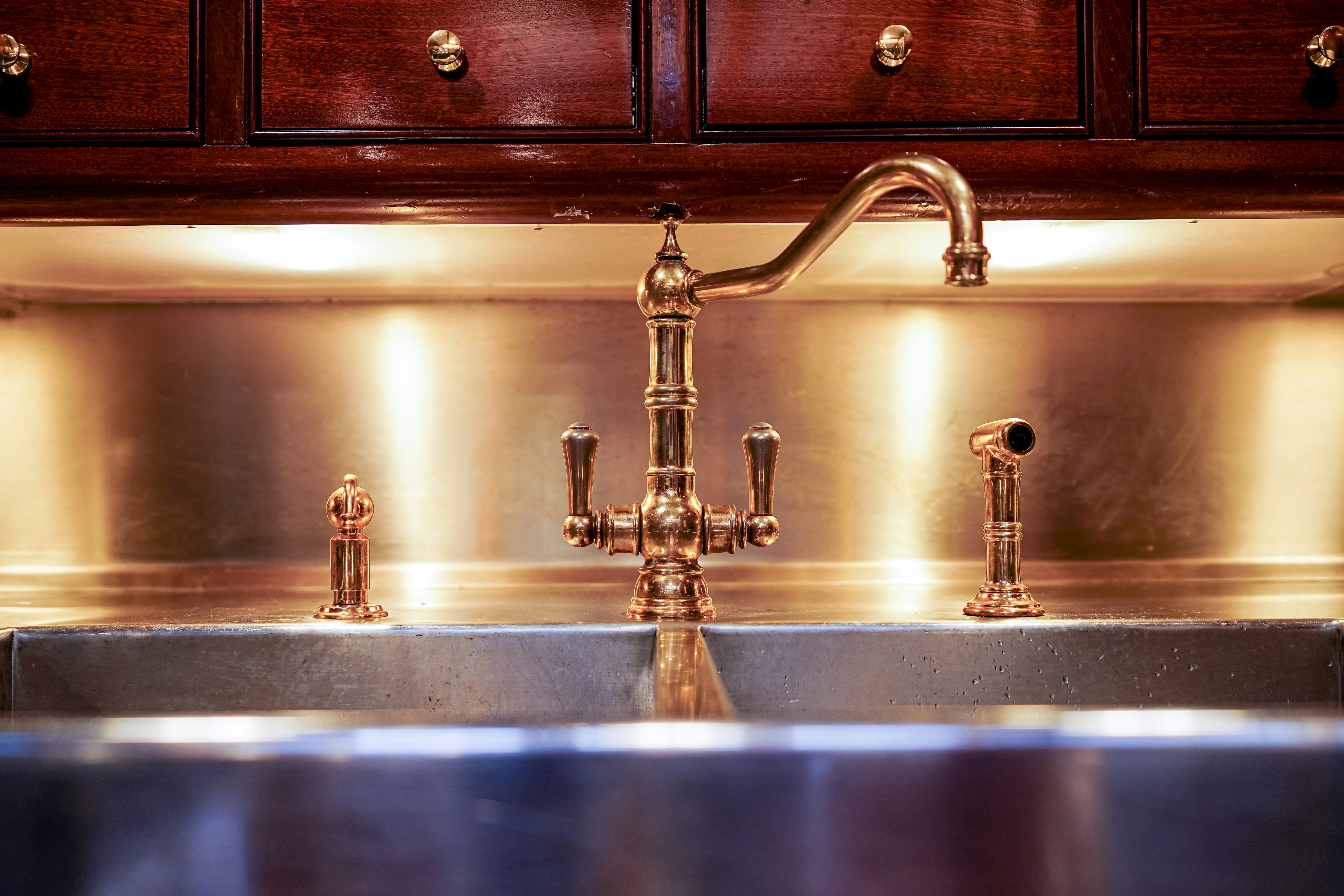 a sink with faucets aboard HERMITAGE Yacht for Sale