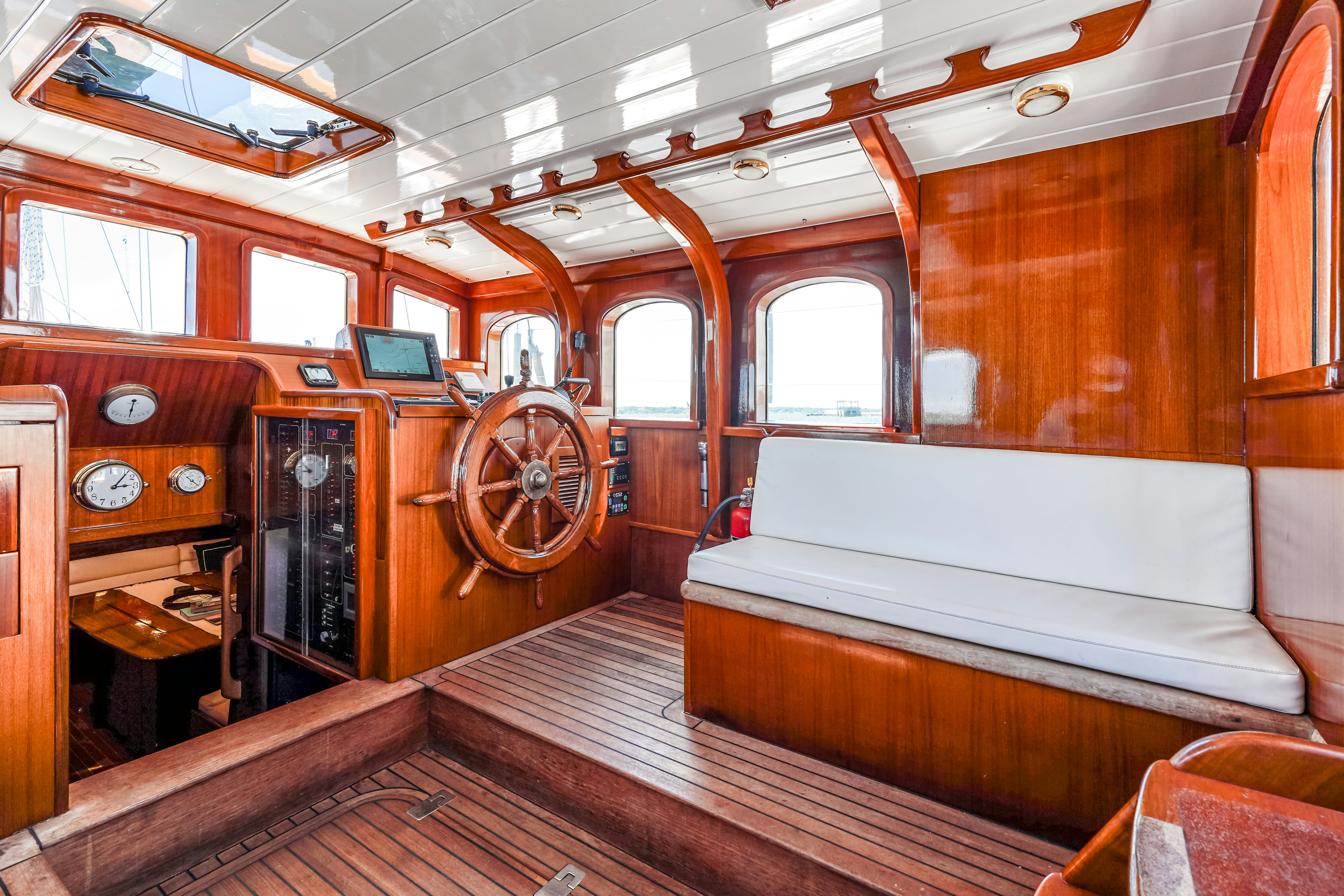 inside of a cabin aboard HERMITAGE Yacht for Sale