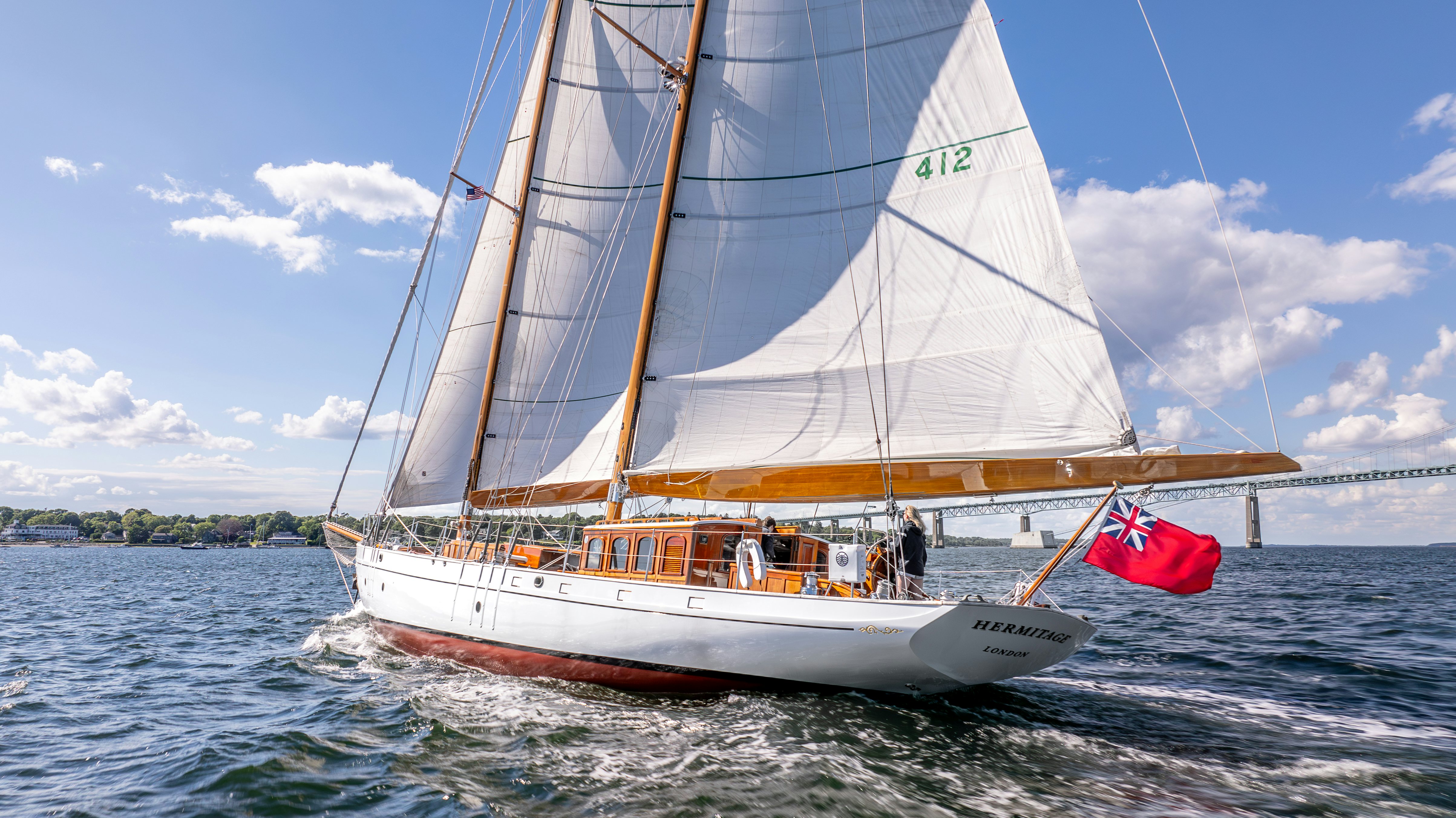 a sailboat on the water aboard HERMITAGE Yacht for Sale