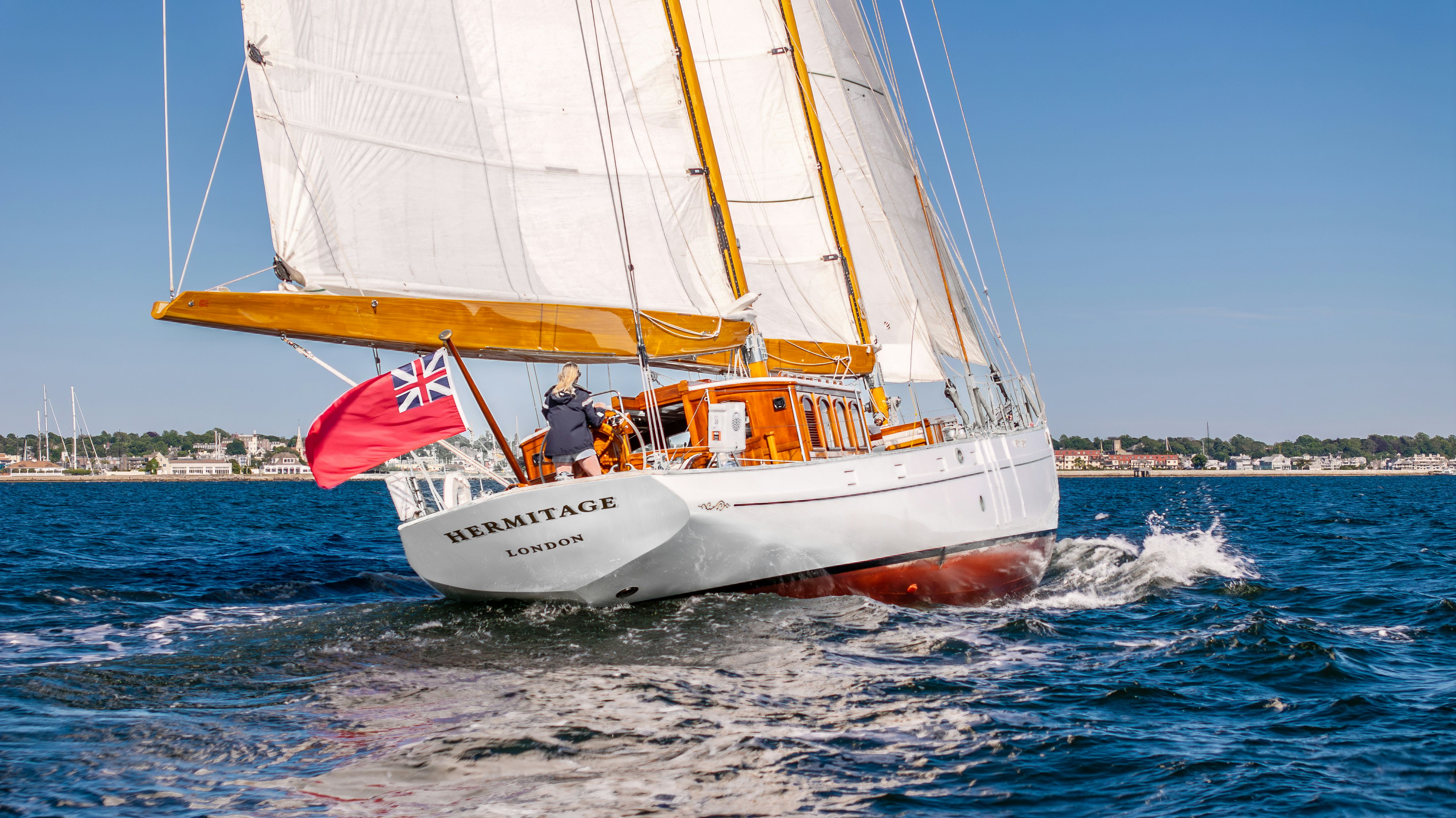 a sailboat in the water aboard HERMITAGE Yacht for Sale
