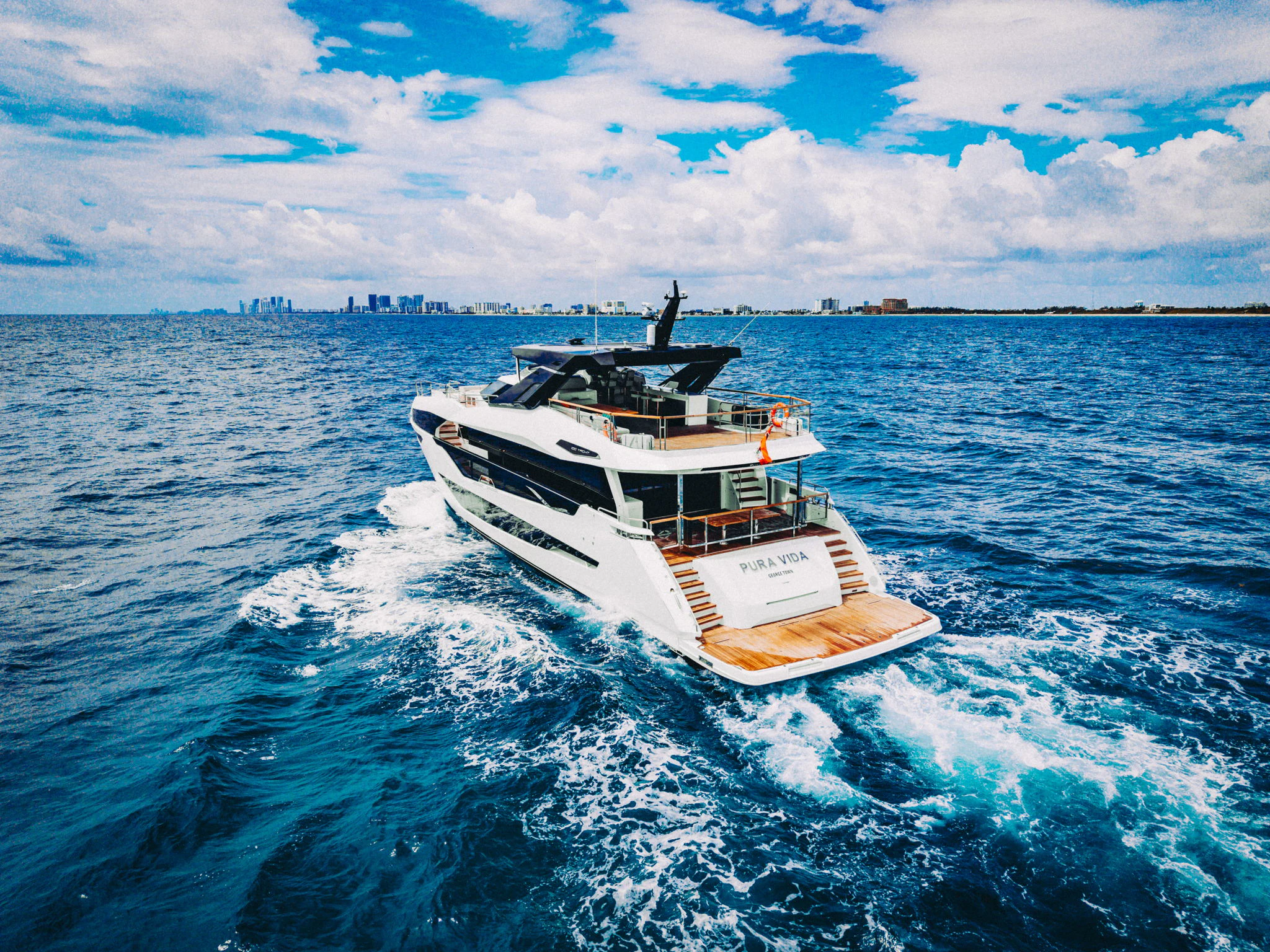 a boat on the water aboard PURA VIDA Yacht for Sale