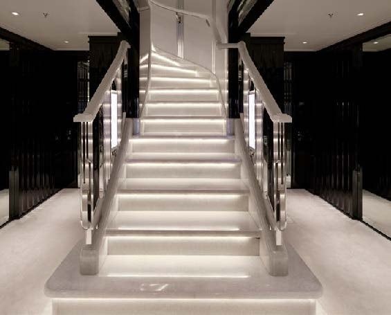 a set of stairs leading up to a building aboard SILVER ANGEL Yacht for Charter