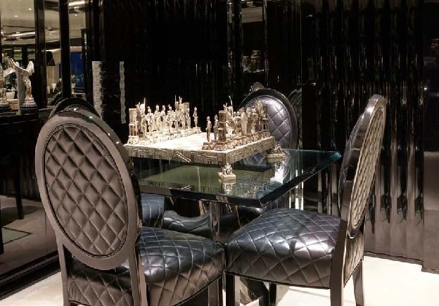 a room with a table and chairs aboard SILVER ANGEL Yacht for Charter