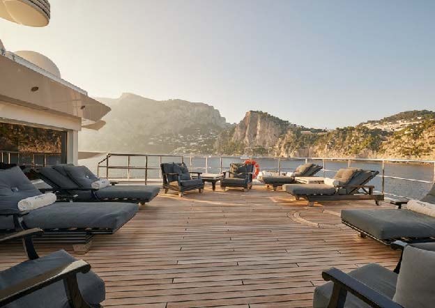 a deck with many airplanes on it aboard SILVER ANGEL Yacht for Charter