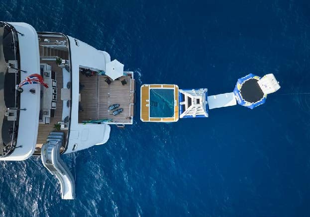 a satellite in space aboard SILVER ANGEL Yacht for Charter