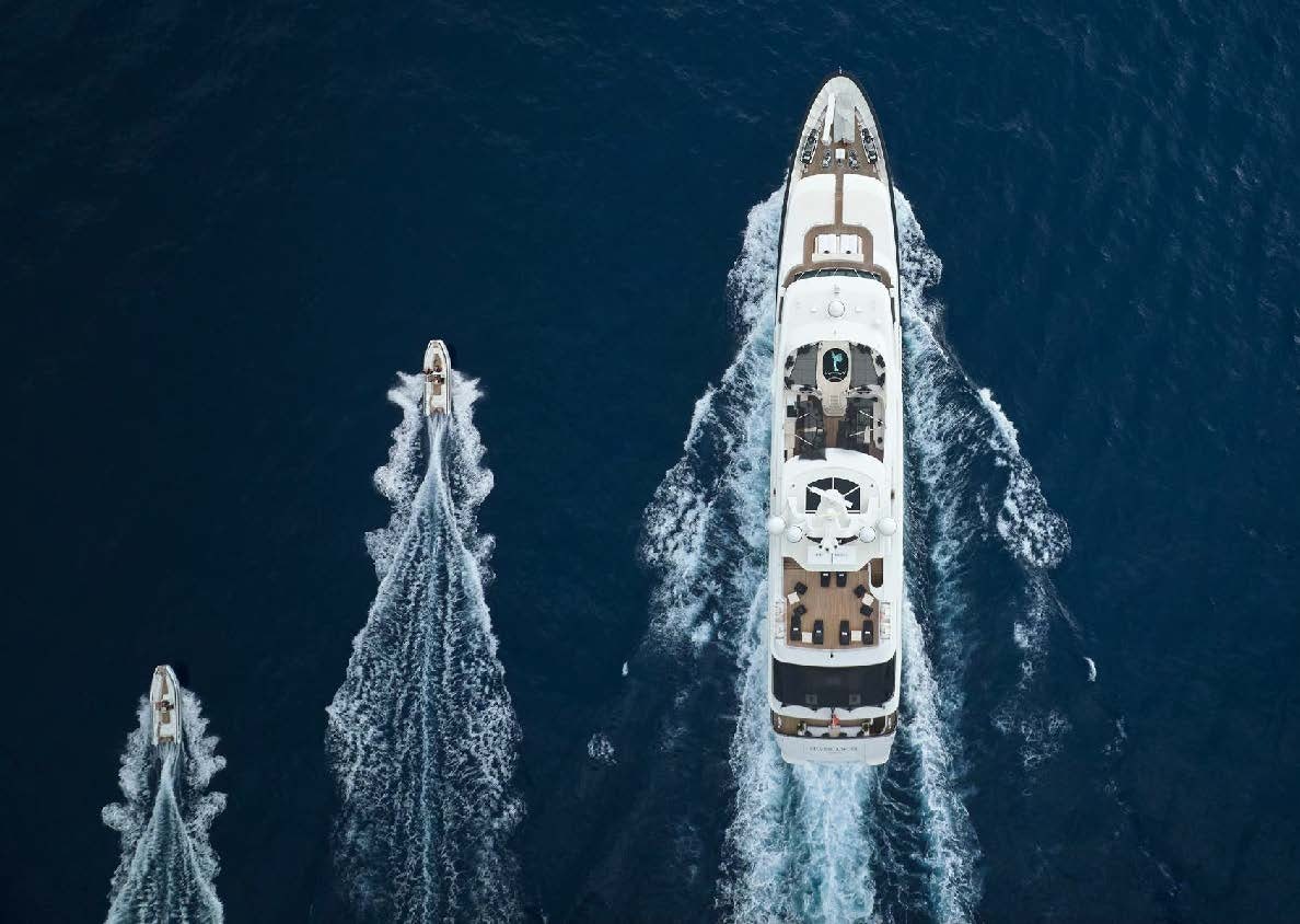 a space shuttle in the water aboard SILVER ANGEL Yacht for Charter