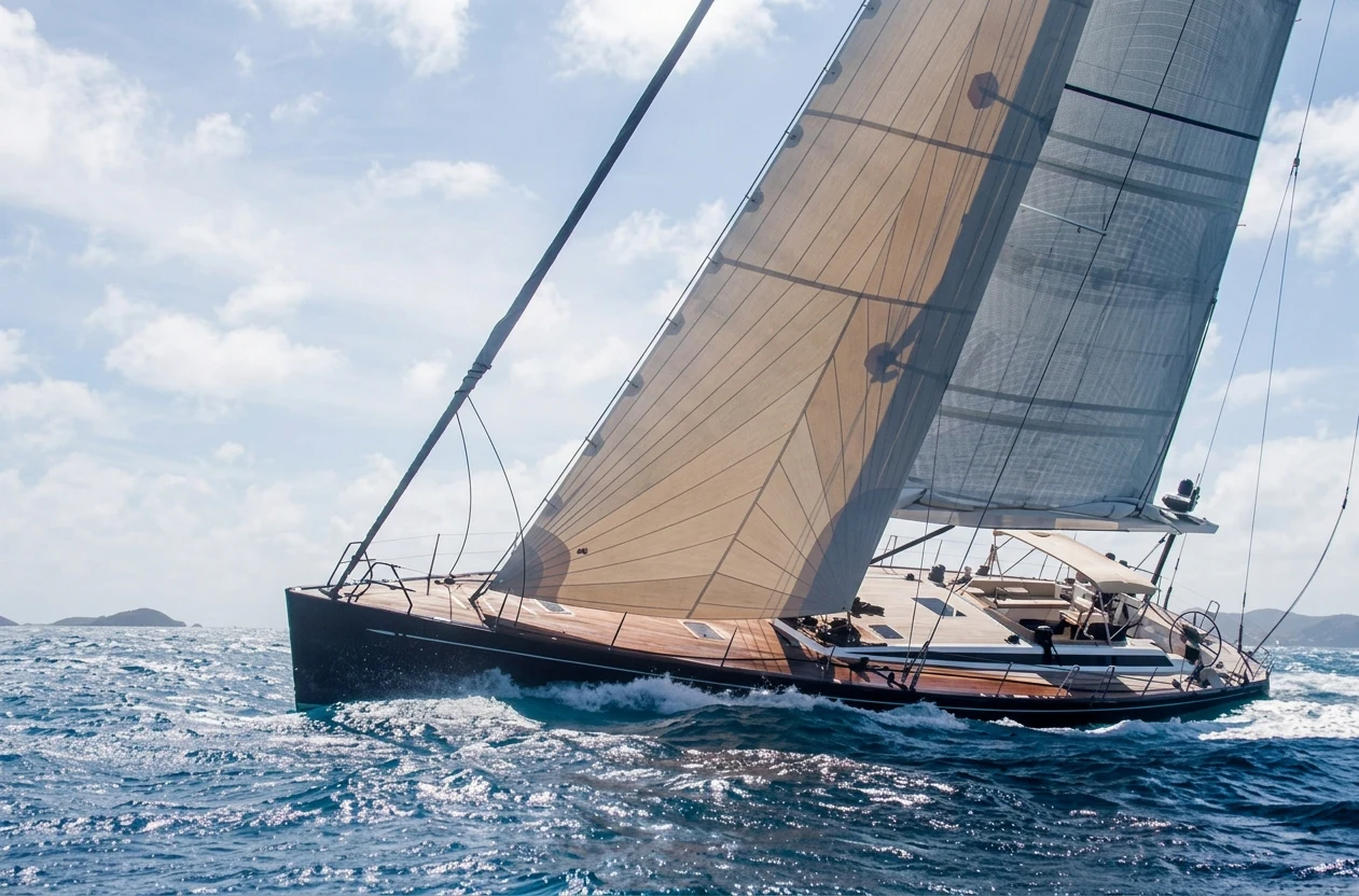 a sailboat on the water aboard UNDERLORD Yacht for Sale