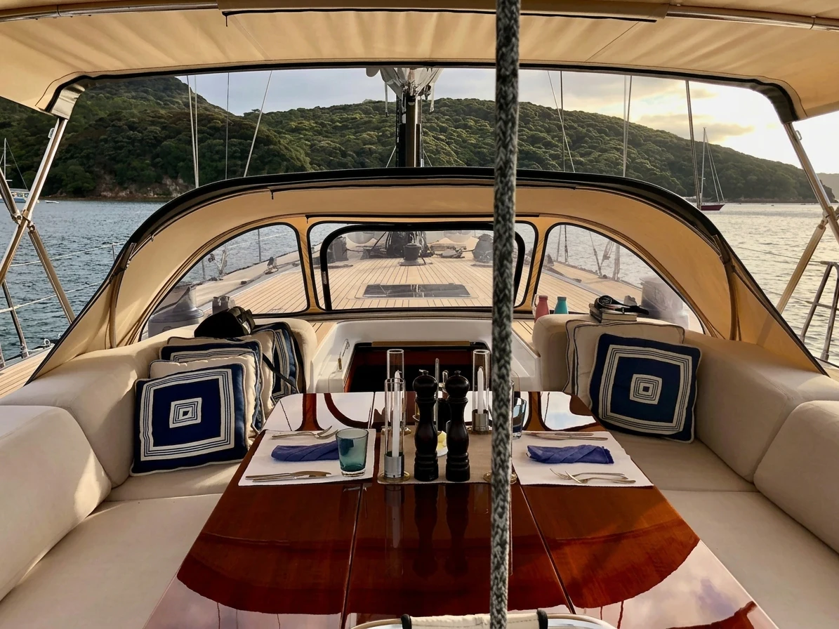 the inside of a boat aboard UNDERLORD Yacht for Sale