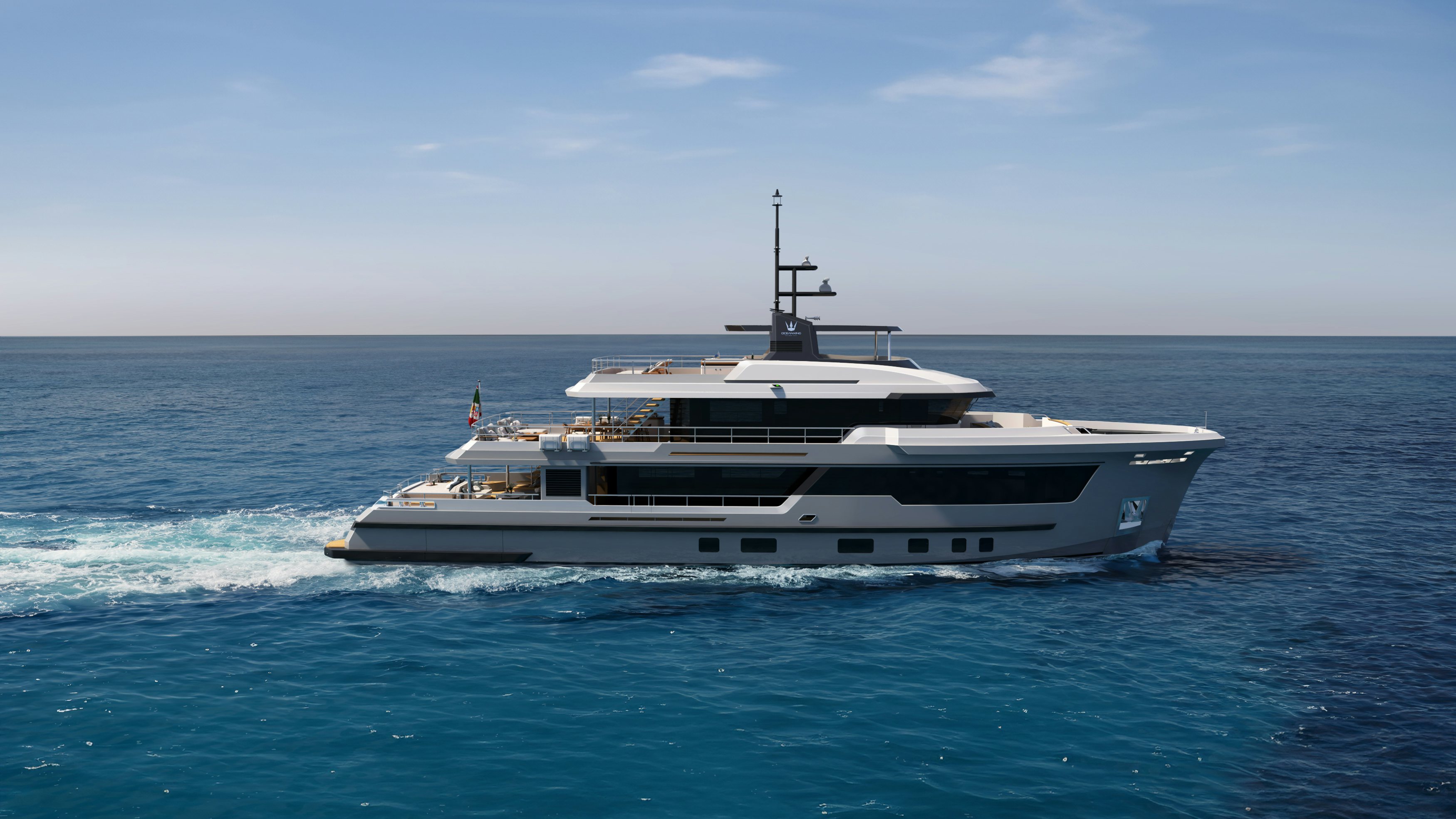 a boat on the water aboard OCEAN KING EXPLORER 34M Yacht for Sale