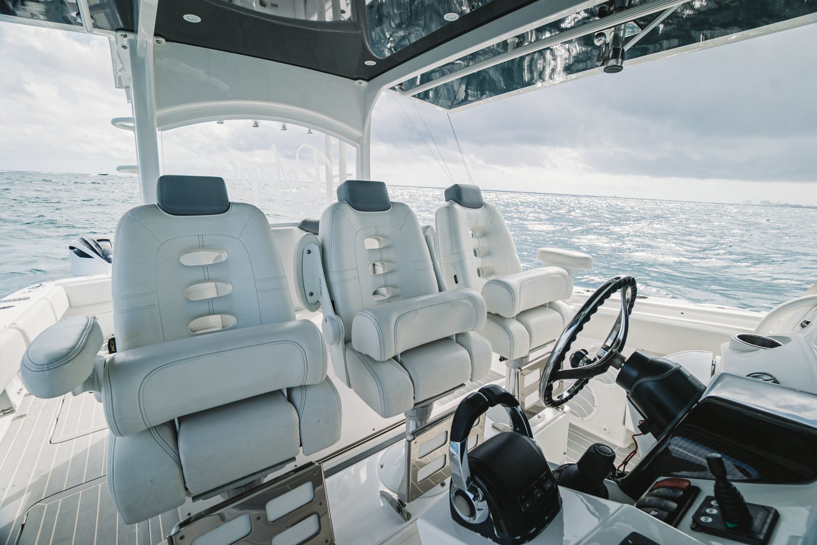 a boat with seats aboard RELAPSE Yacht for Sale