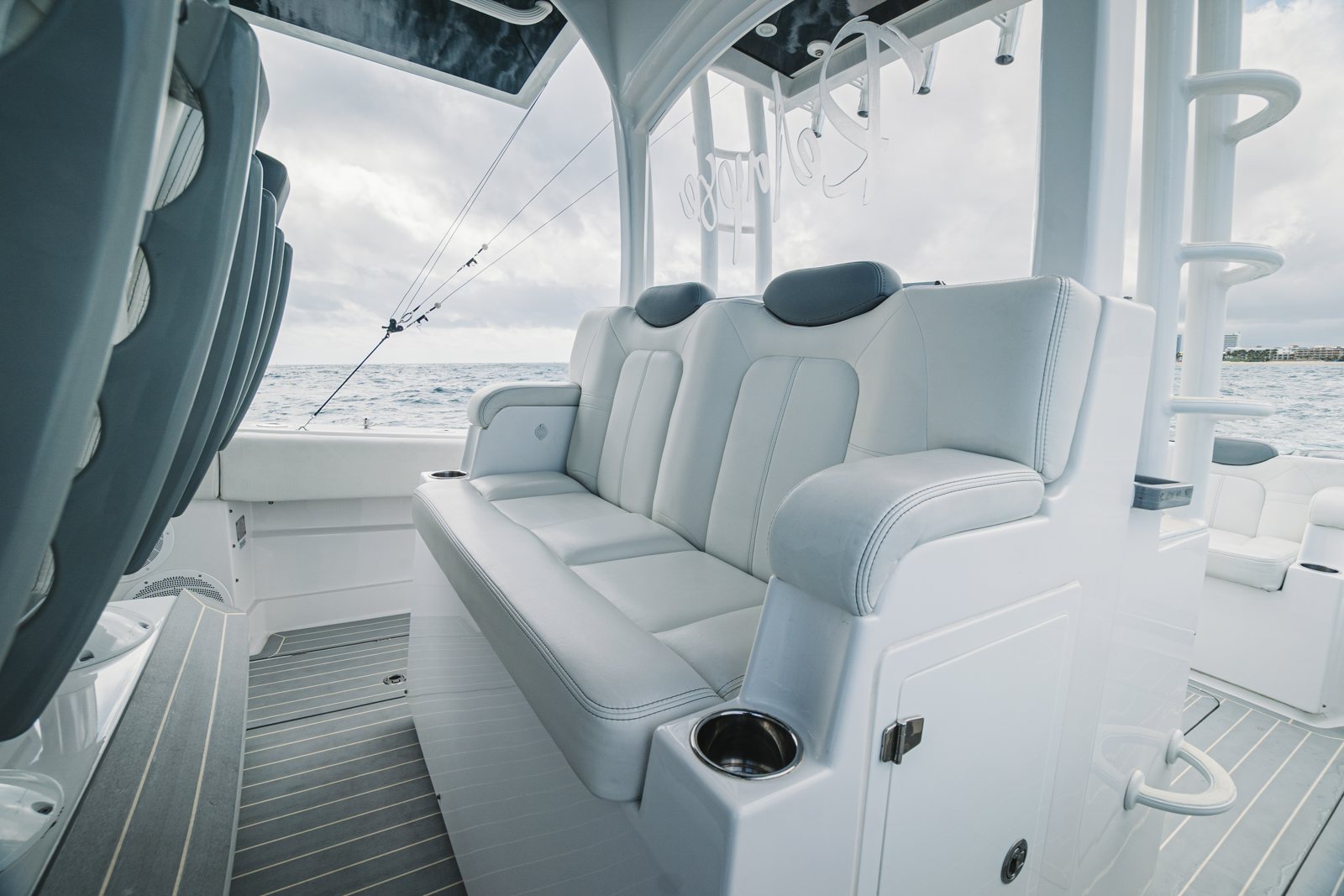 a boat with seats aboard RELAPSE Yacht for Sale