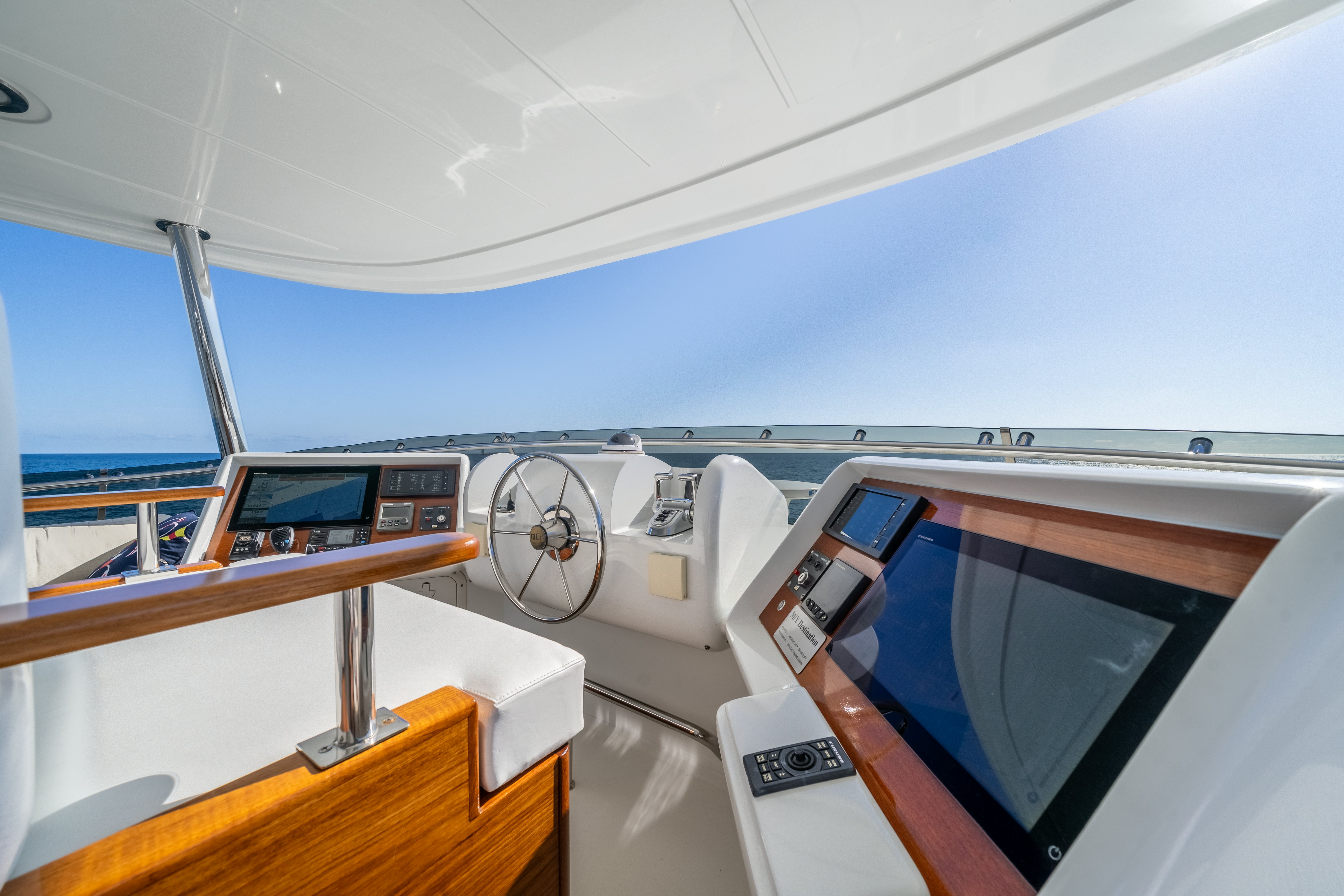 a control panel in a room aboard DESTINATION Yacht for Sale