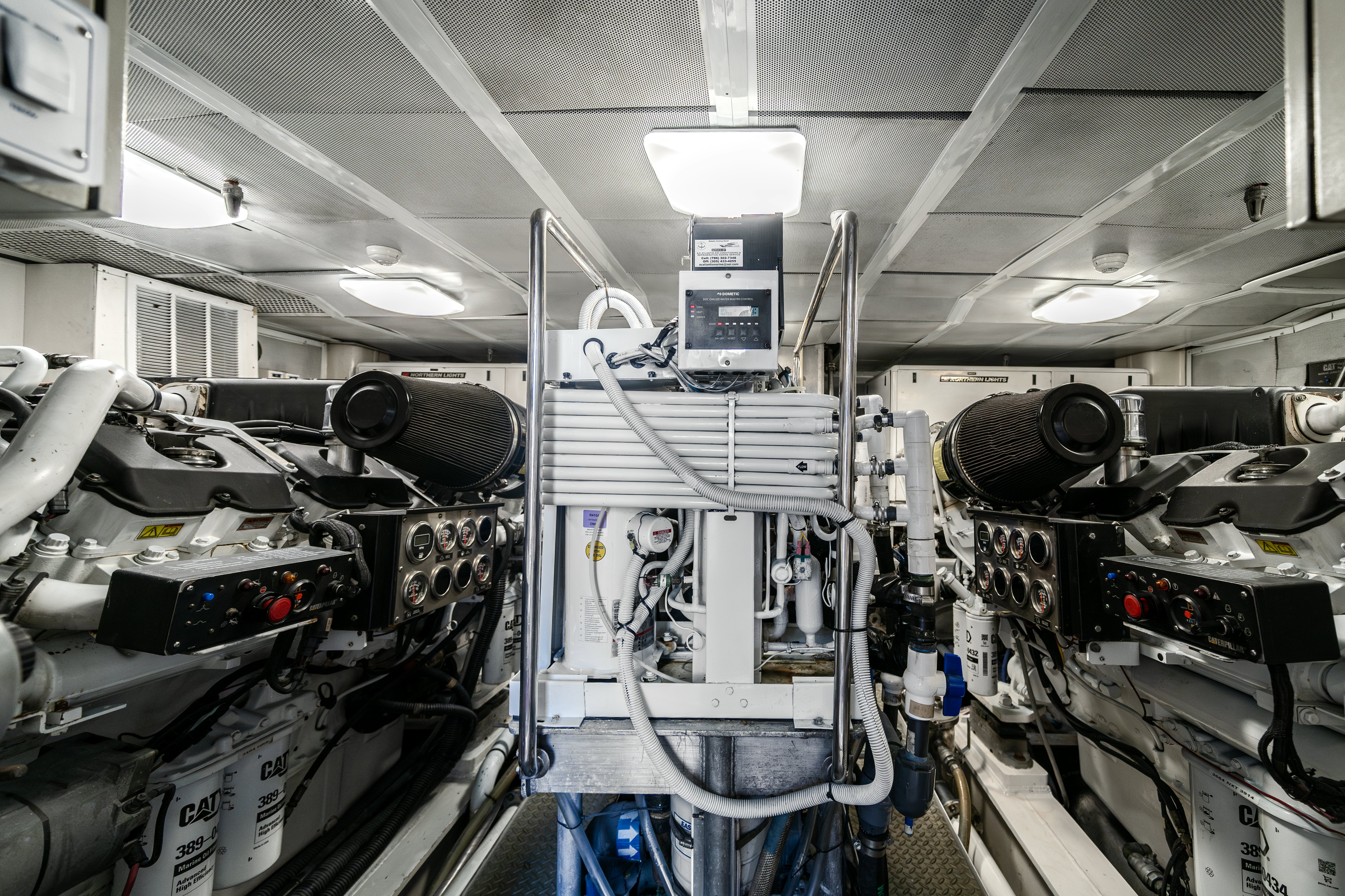 a room with machinery aboard DESTINATION Yacht for Sale