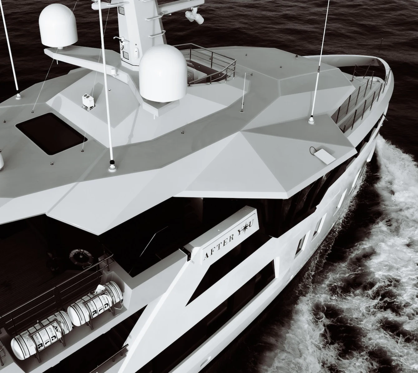 a model of a space ship aboard AFTER YOU Yacht for Charter