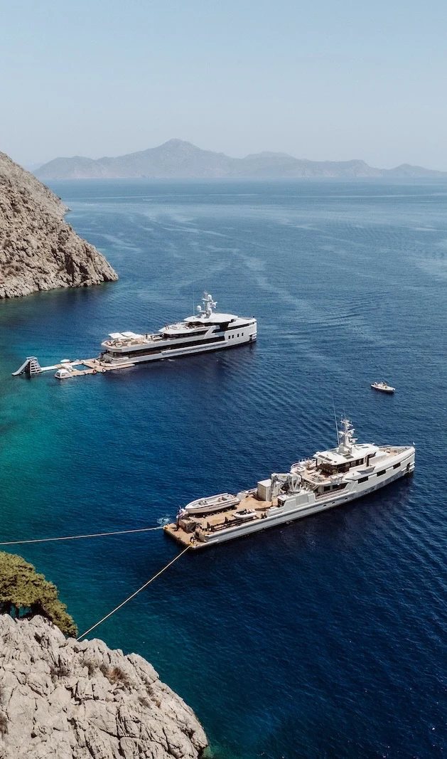 a boat tied to a dock aboard AFTER YOU Yacht for Charter