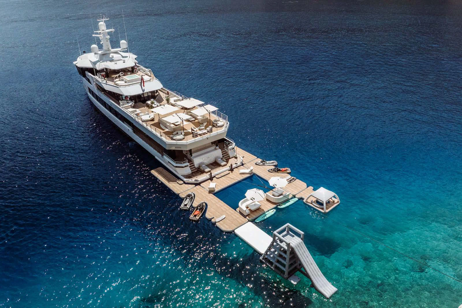 a large ship in the water aboard AFTER YOU Yacht for Charter