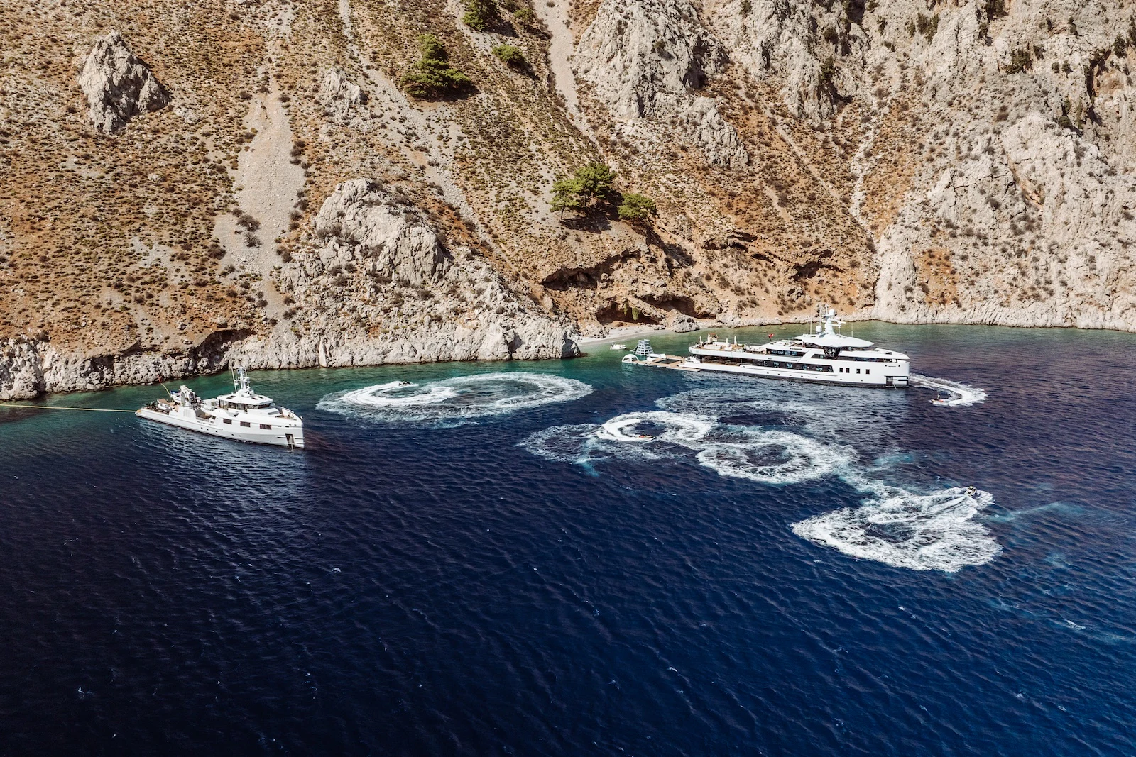 a group of boats in the water aboard AFTER YOU Yacht for Charter