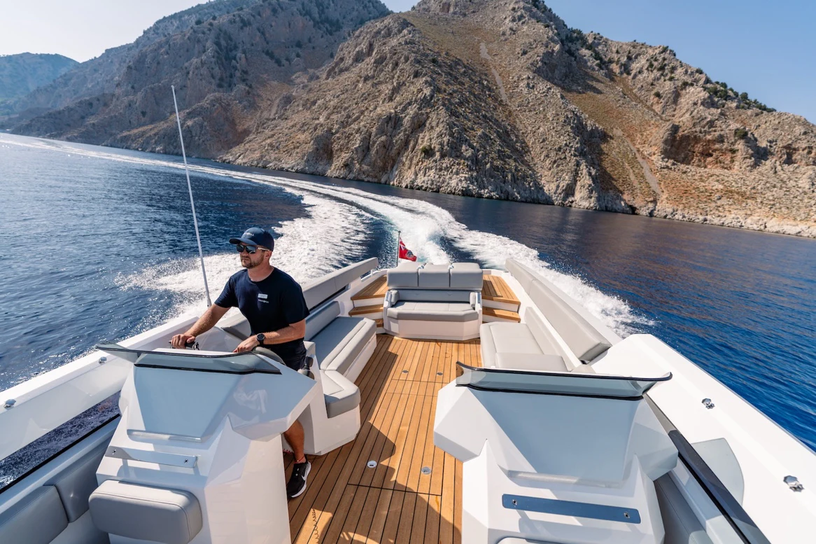 a man on a boat aboard AFTER YOU Yacht for Charter