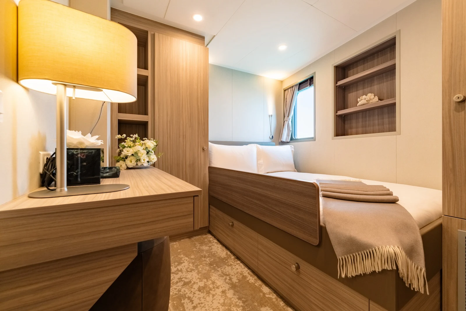 a room with two beds aboard AFTER YOU Yacht for Charter