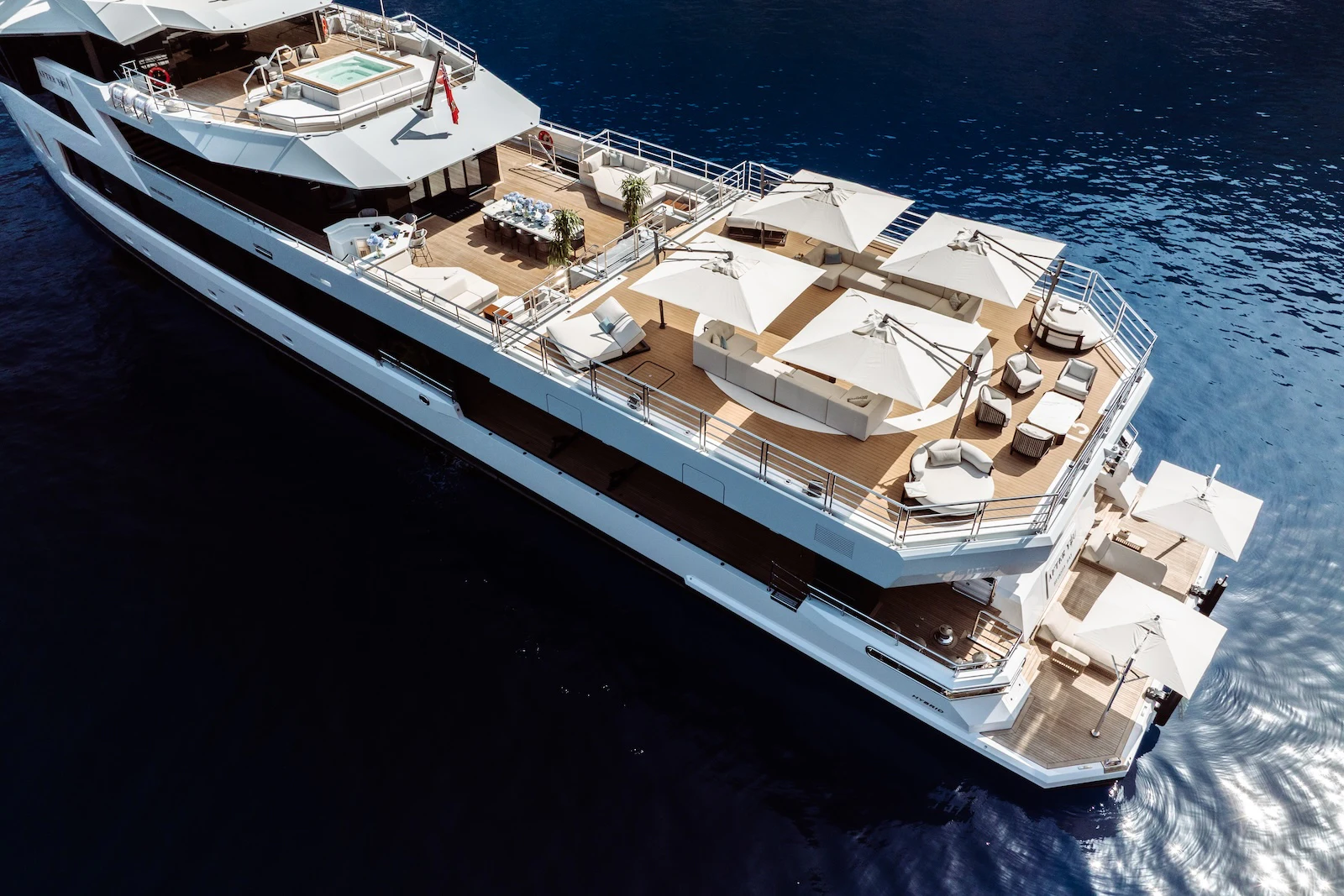 a high angle view of a boat aboard AFTER YOU Yacht for Charter