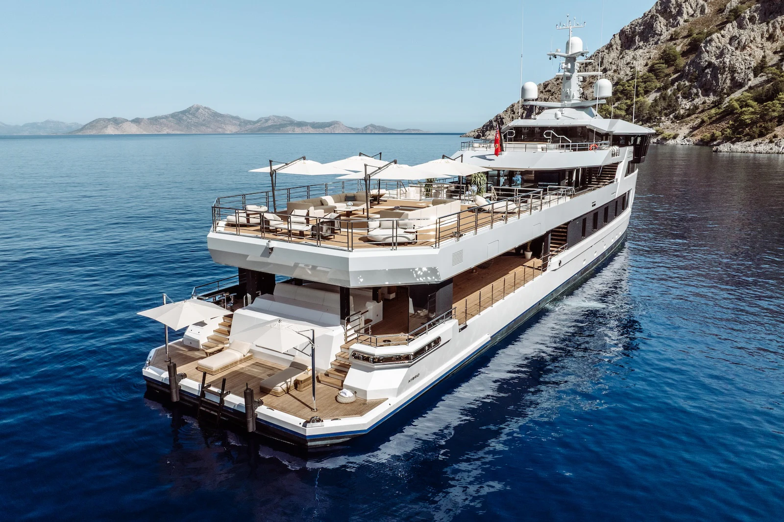 a large white boat in the water aboard AFTER YOU Yacht for Charter