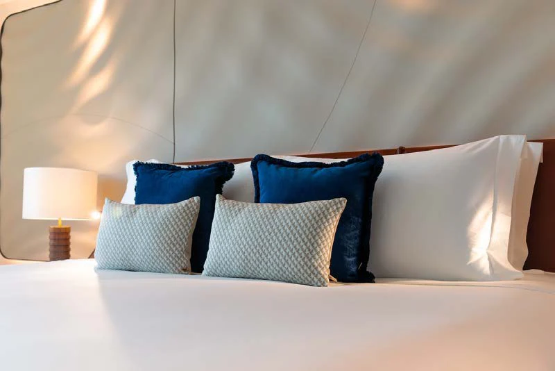 pillows on a bed aboard AFTER YOU Yacht for Charter