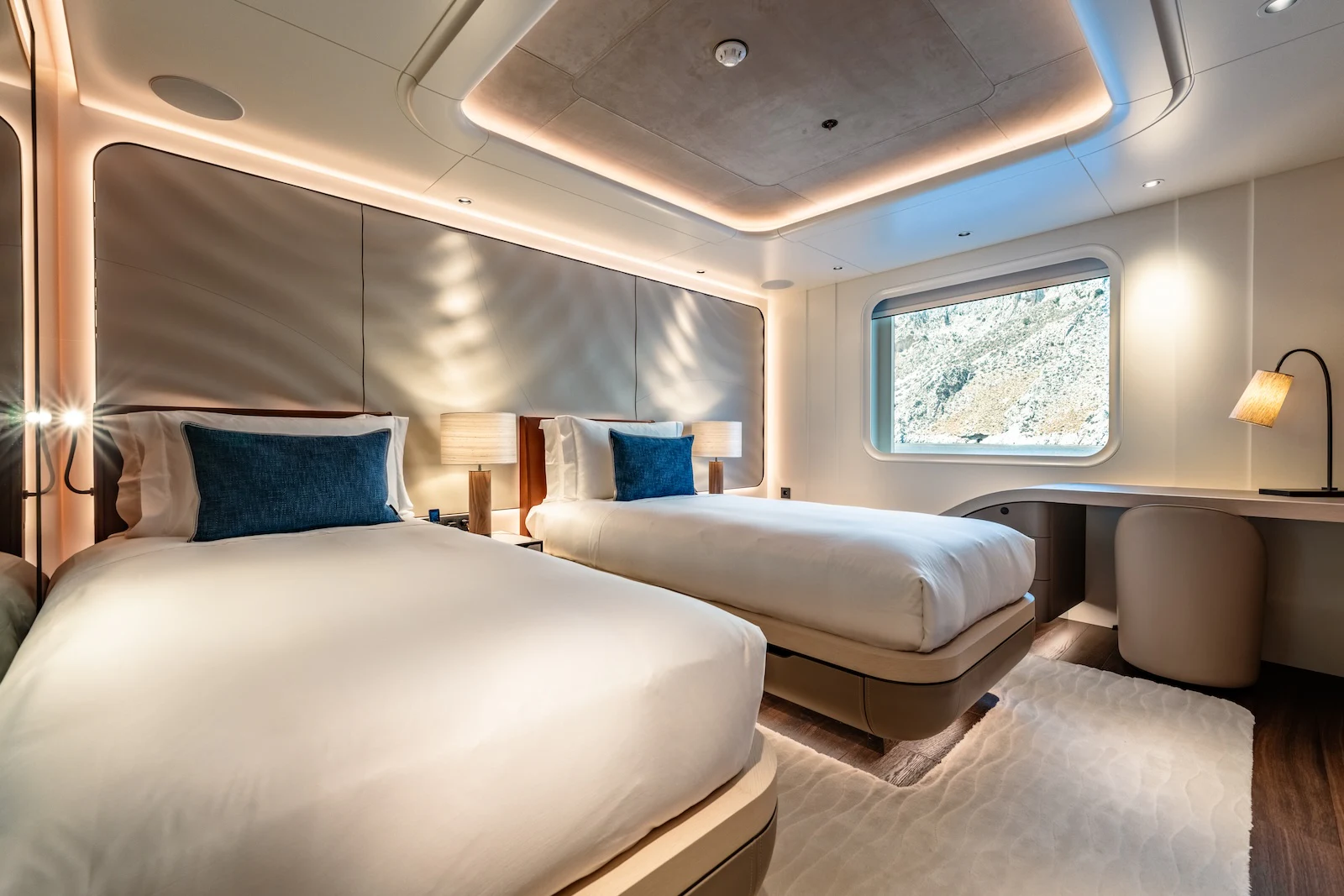 a room with two beds aboard AFTER YOU Yacht for Charter