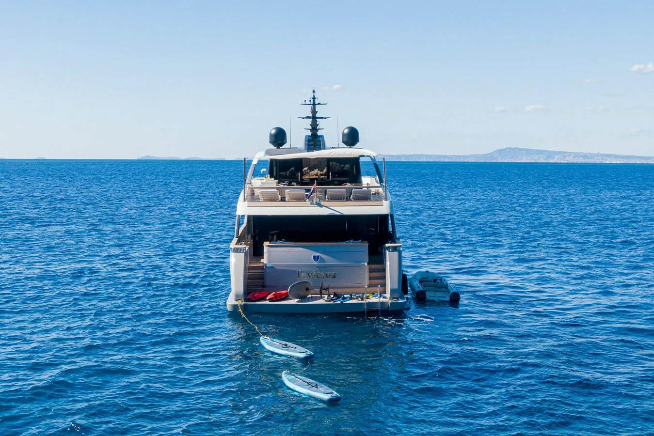 a boat in the water aboard INVICTUS Yacht for Sale