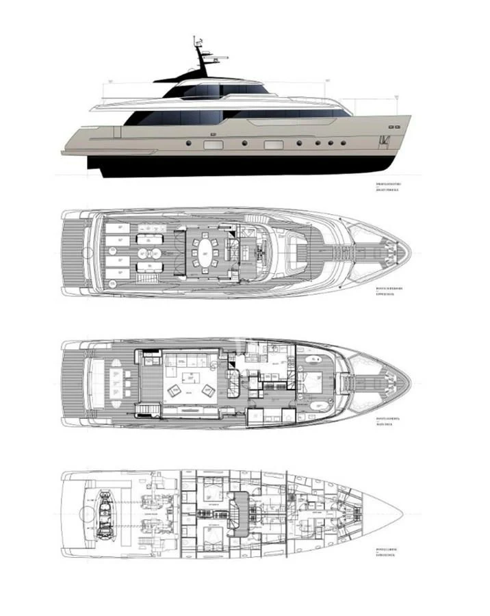diagram, engineering drawing aboard INVICTUS Yacht for Sale