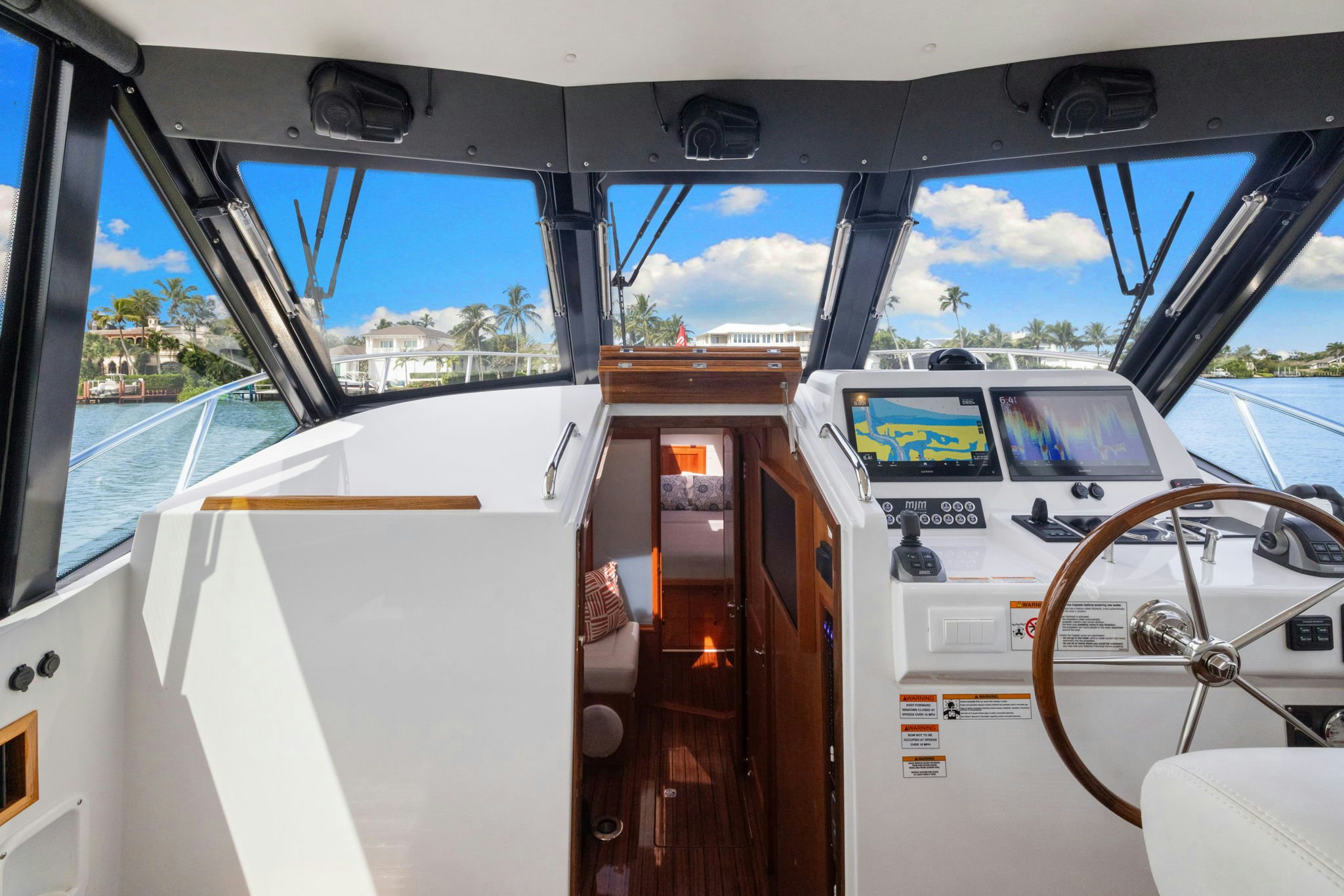 inside of a car aboard ANNABELLE Yacht for Sale