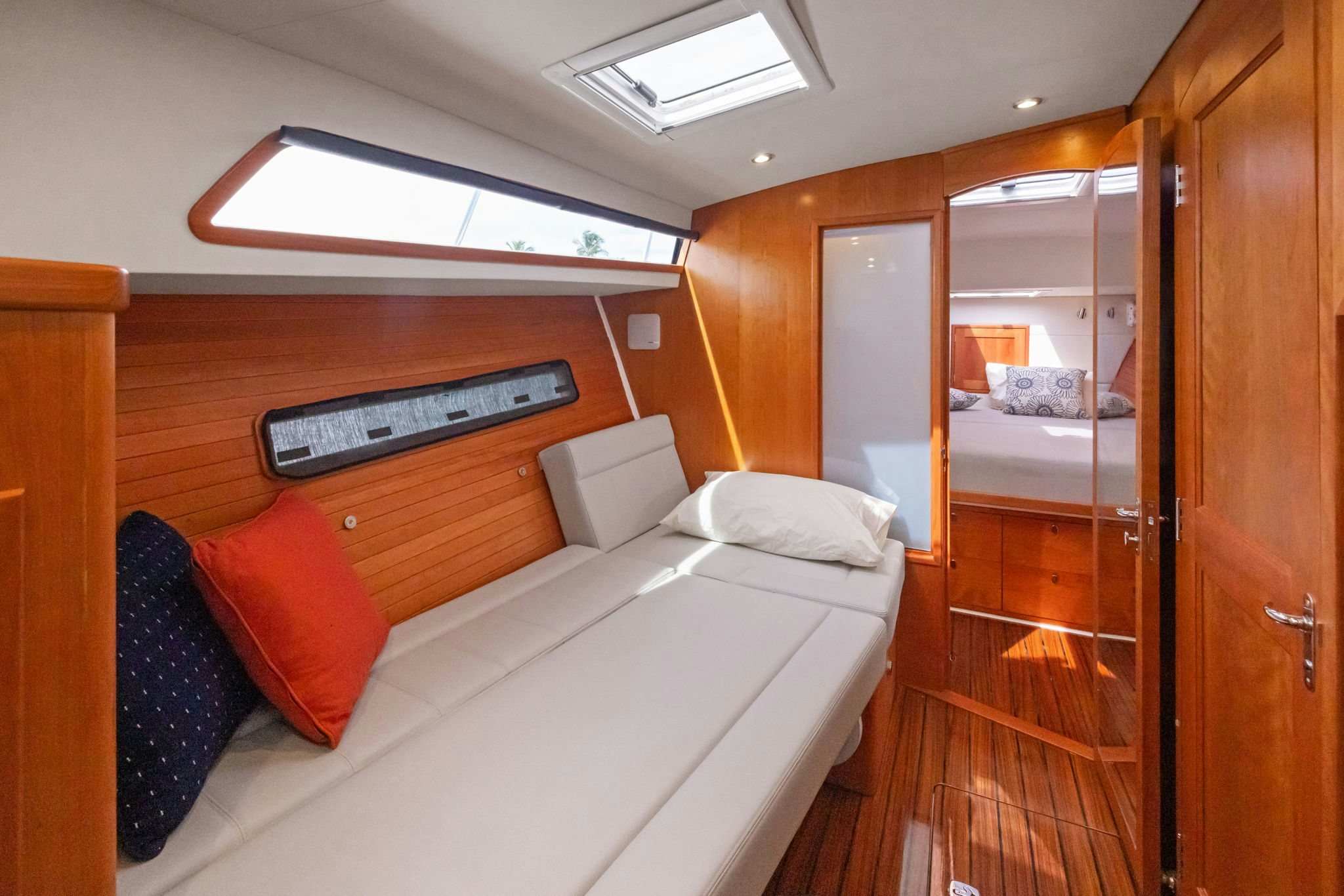 a room with a bed and a closet aboard ANNABELLE Yacht for Sale