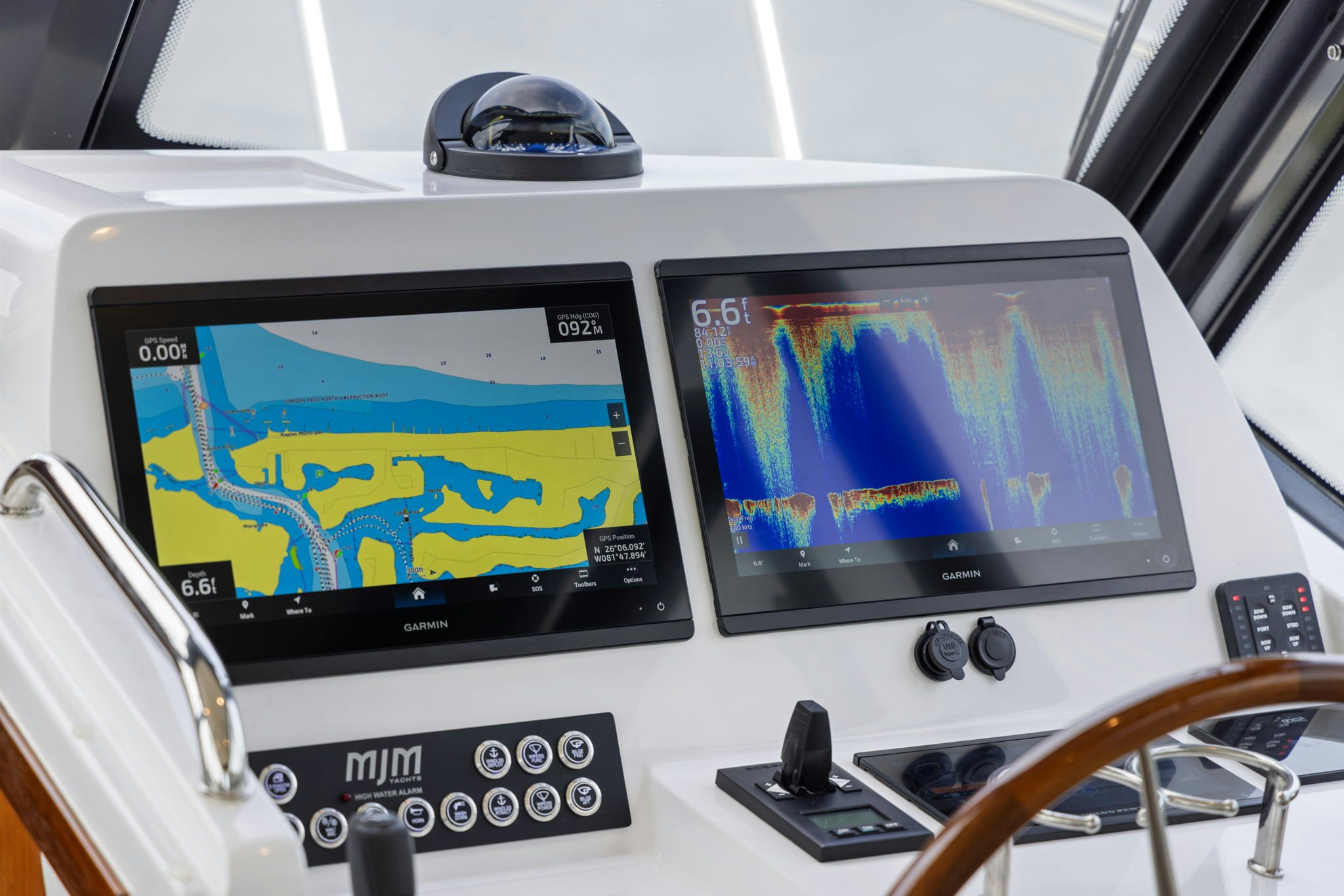 a couple of monitors on a table aboard ANNABELLE Yacht for Sale
