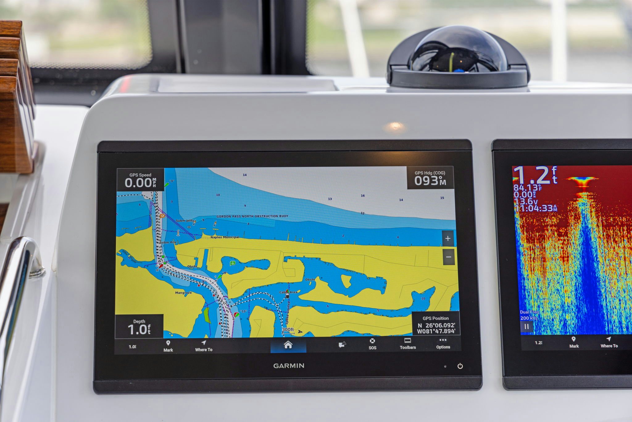 a close-up of a gps screen aboard ANNABELLE Yacht for Sale