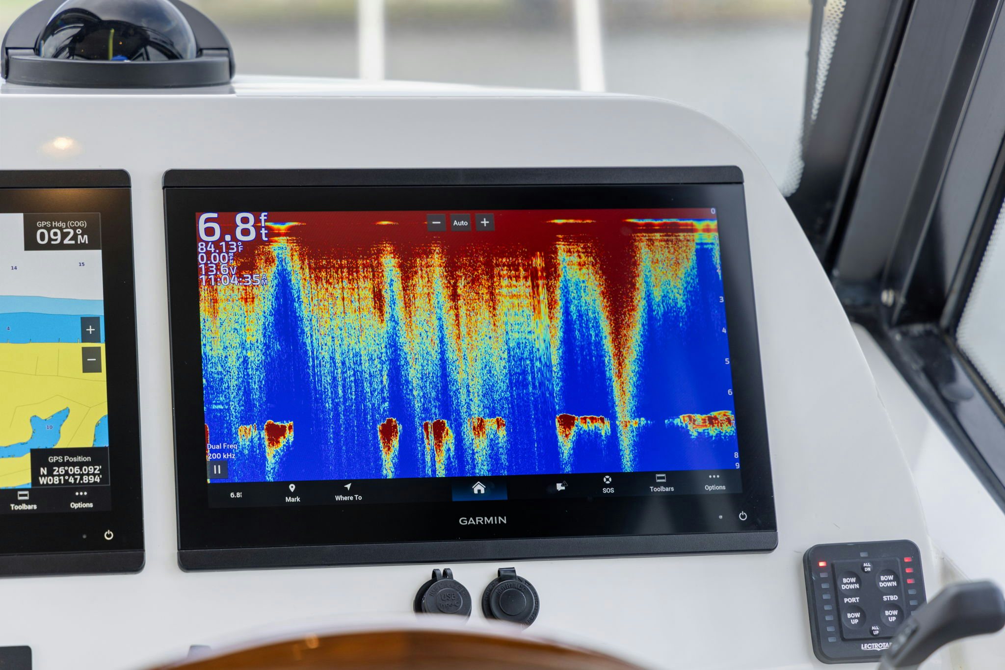 a computer screen with a blue screen aboard ANNABELLE Yacht for Sale