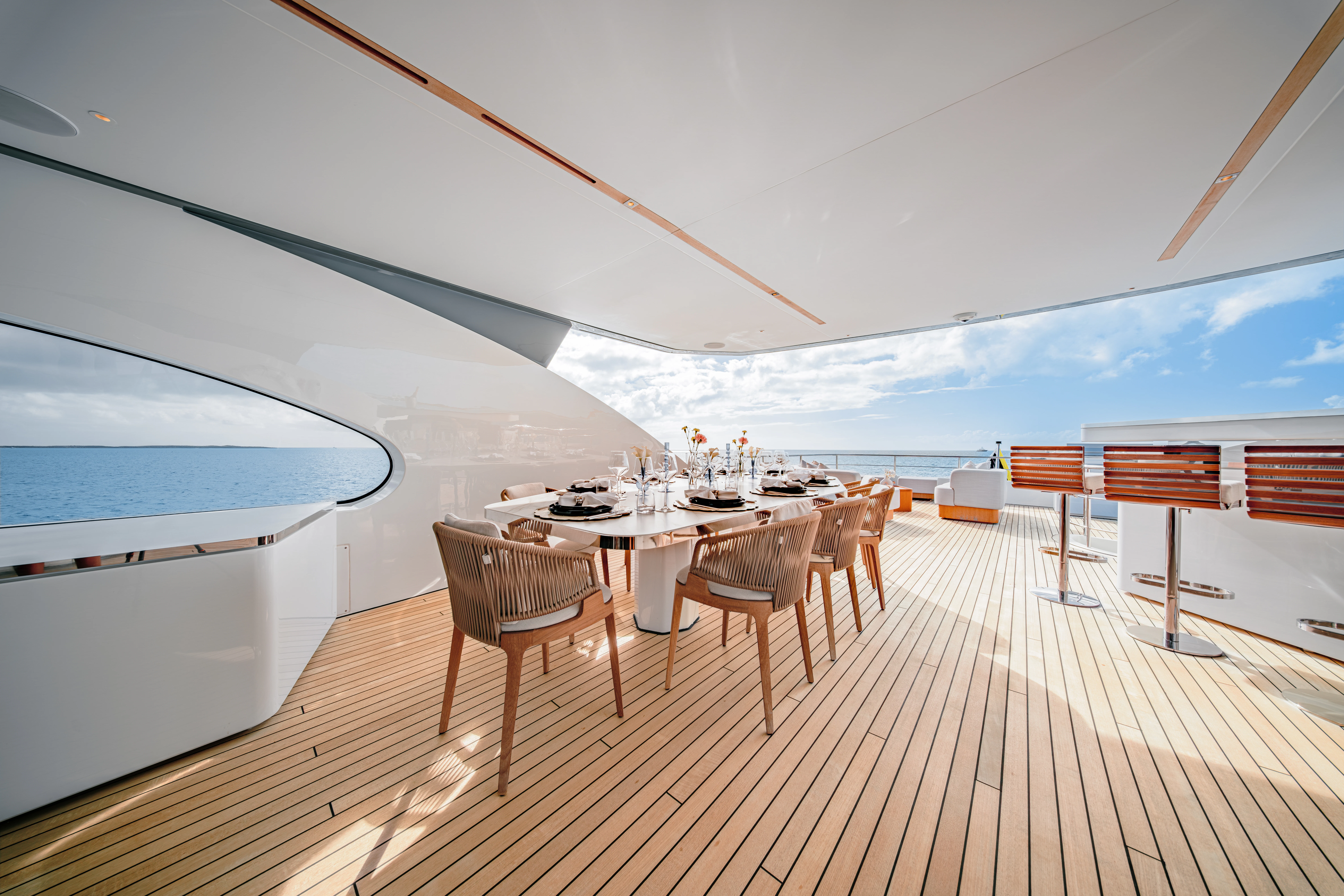 a boat on a deck aboard PROPOSITION Yacht for Charter