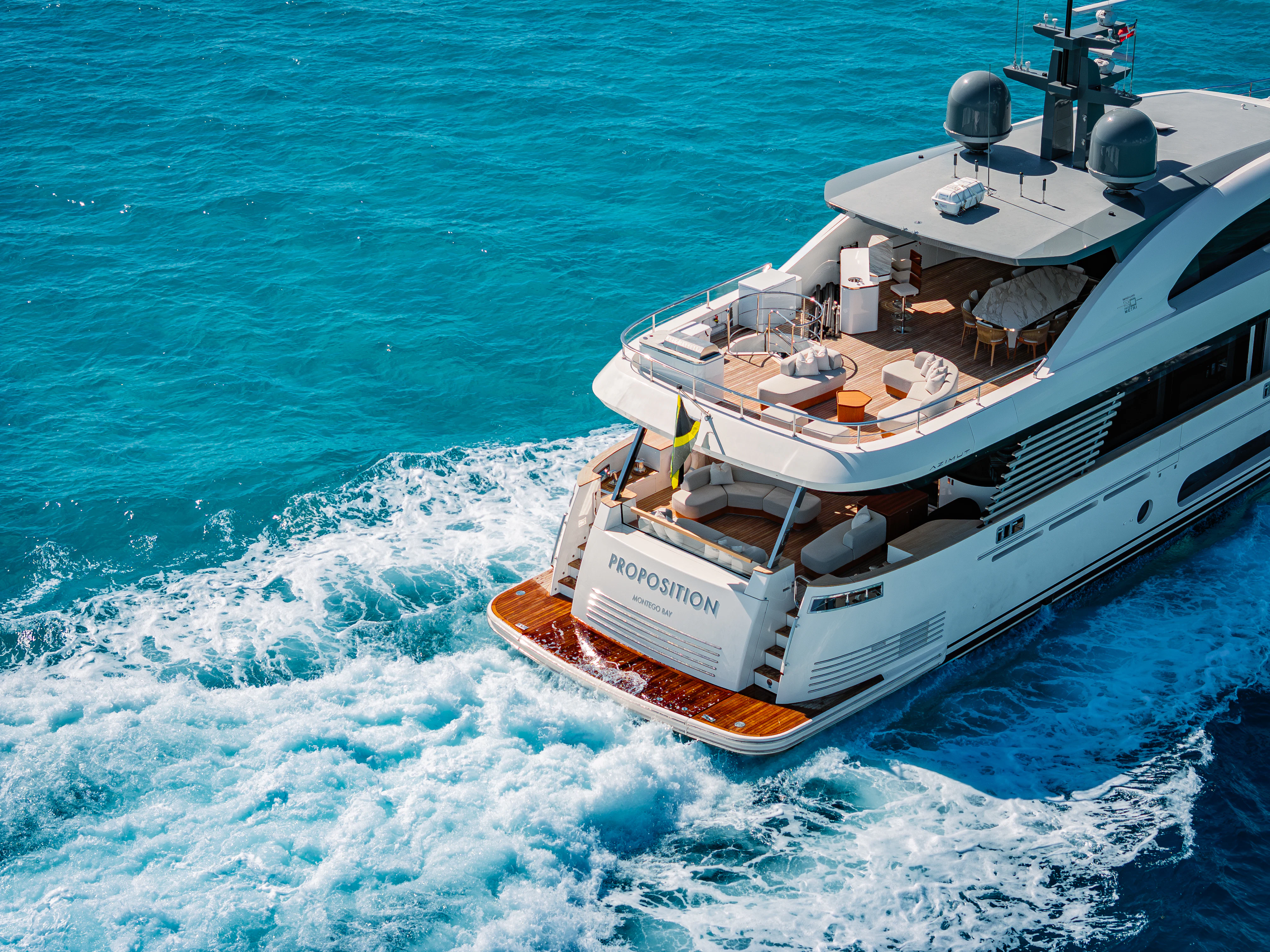 a boat in the water aboard PROPOSITION Yacht for Charter