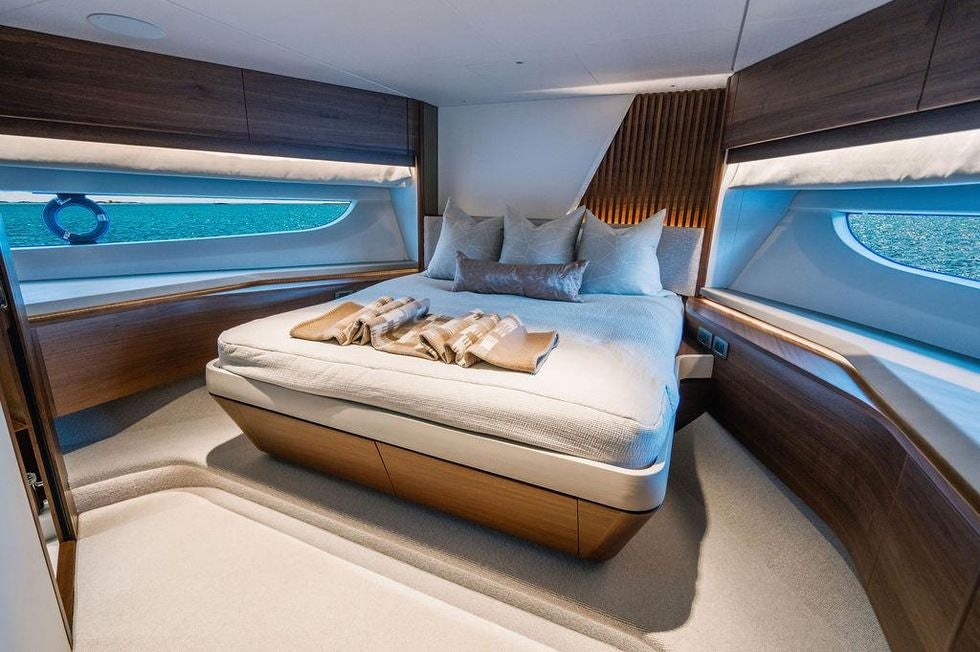 a bed in a car aboard GYPZY Yacht for Charter
